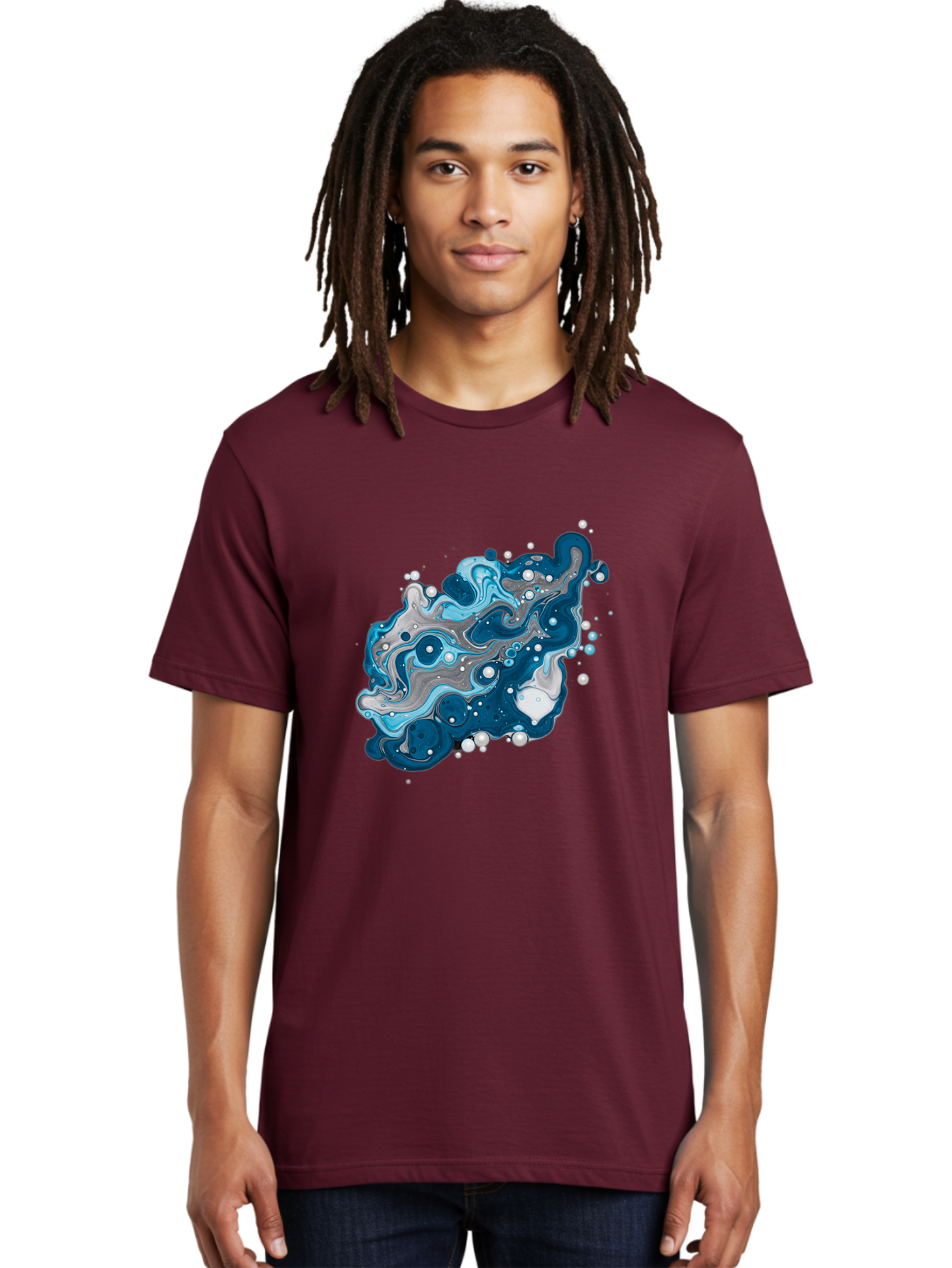Blue-Marble-Effect Men'S Graphic Tee, 100% Cotton, Comfortable Casual Summer Wear, Machine Washable, Vintage Camera, Old Camera, Antique Camera, Black Camera, Classic Photography, Photography Equipment, Nostalgic Device, Film Camera, Bag198