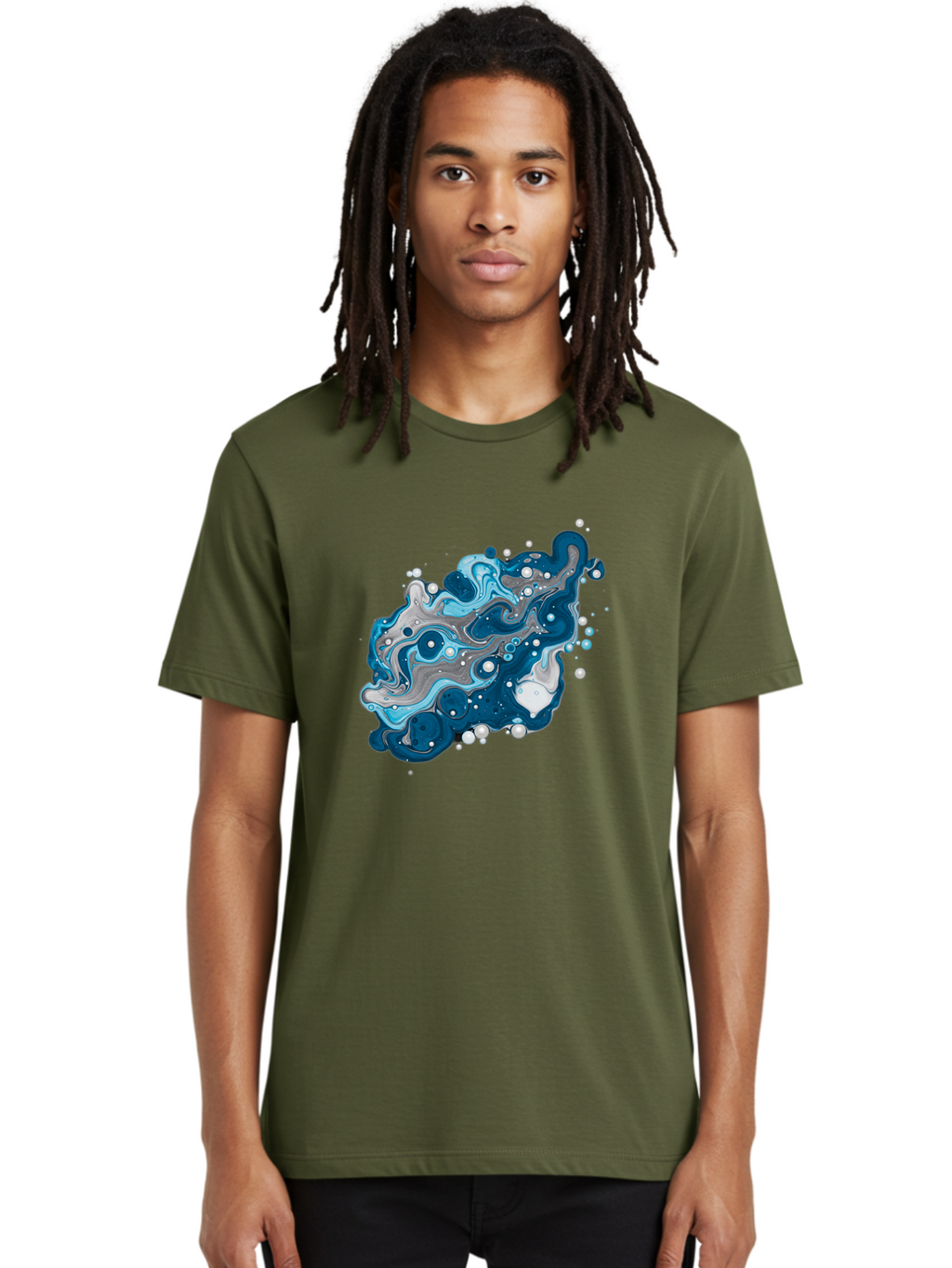 Blue-Marble-Effect Men'S Graphic Tee, 100% Cotton, Comfortable Casual Summer Wear, Machine Washable, Vintage Camera, Old Camera, Antique Camera, Black Camera, Classic Photography, Photography Equipment, Nostalgic Device, Film Camera, Bag198