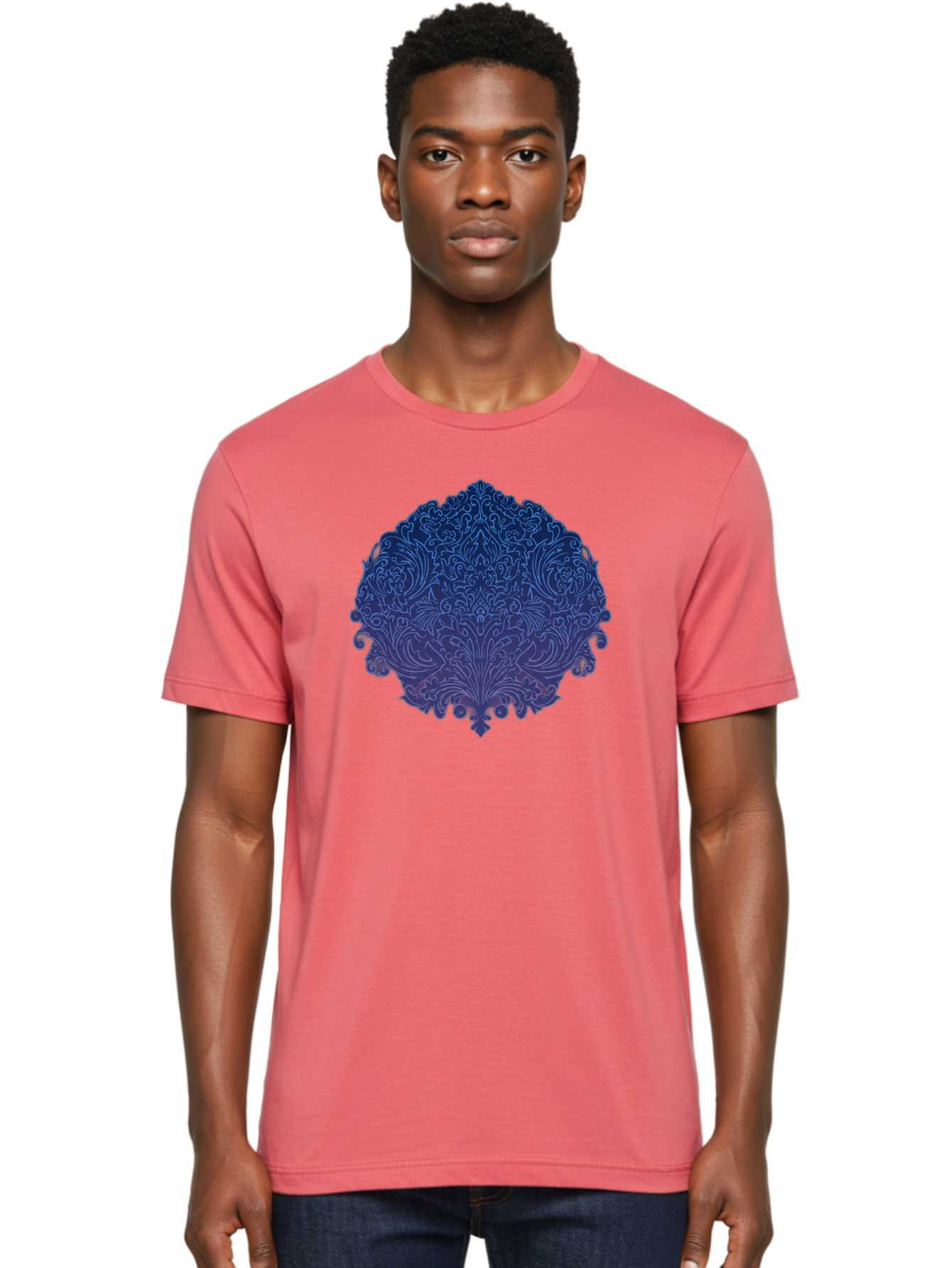 Blue-Ornate-Crest Men'S Graphic Tee, 100% Cotton, Comfortable Casual Summer Wear, Machine Washable, Vintage Camera, Old Camera, Antique Camera, Black Camera, Classic Photography, Photography Equipment, Nostalgic Device, Film Camera, Camera Art Bag199