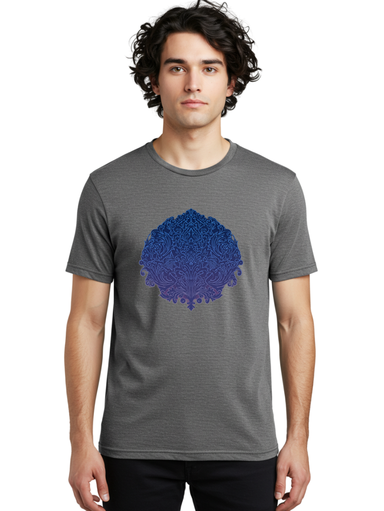 Blue-Ornate-Crest Men'S Graphic Tee, 100% Cotton, Comfortable Casual Summer Wear, Machine Washable, Vintage Camera, Old Camera, Antique Camera, Black Camera, Classic Photography, Photography Equipment, Nostalgic Device, Film Camera, Camera Art Bag199