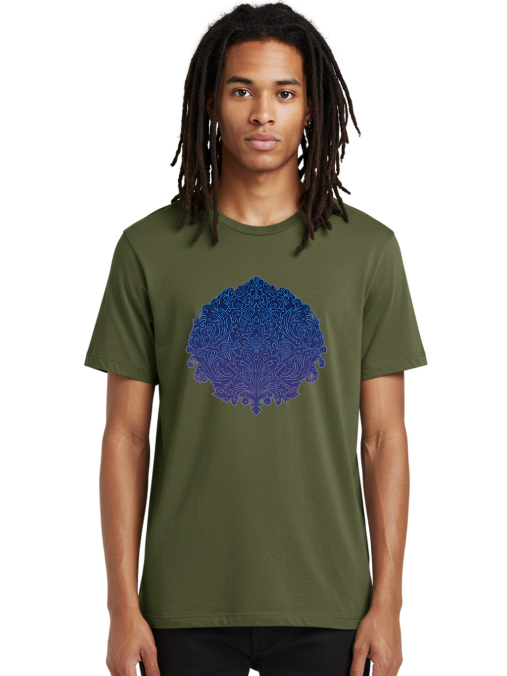Blue-Ornate-Crest Men'S Graphic Tee, 100% Cotton, Comfortable Casual Summer Wear, Machine Washable, Vintage Camera, Old Camera, Antique Camera, Black Camera, Classic Photography, Photography Equipment, Nostalgic Device, Film Camera, Camera Art Bag199