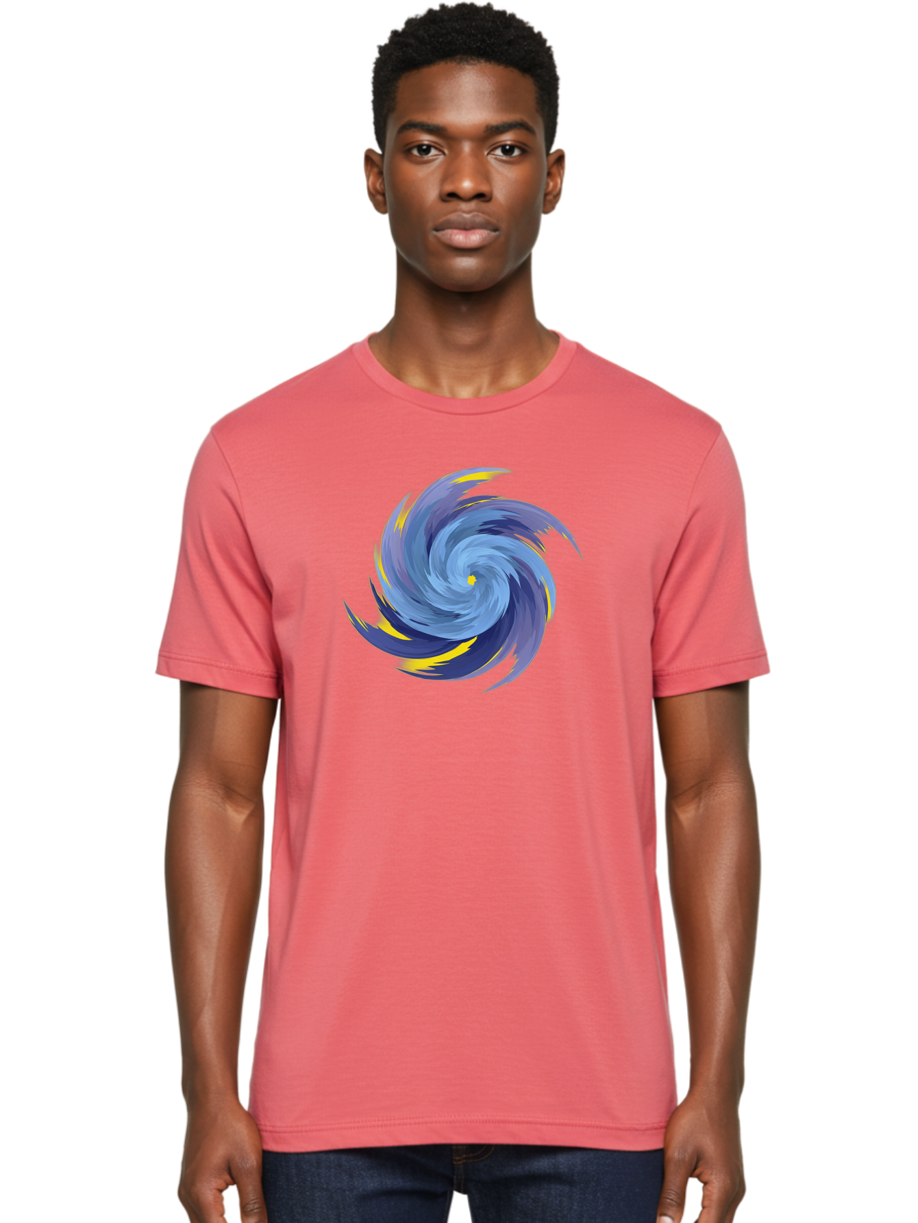 Blue-Spiral-Swirl Men'S Graphic Tee, 100% Cotton, Comfortable Casual Summer Wear, Machine Washable, Vintage Camera, Old Camera, Antique Camera, Black Camera, Classic Photography, Photography Equipment, Nostalgic Device, Film Camera, Camera Art Bag204
