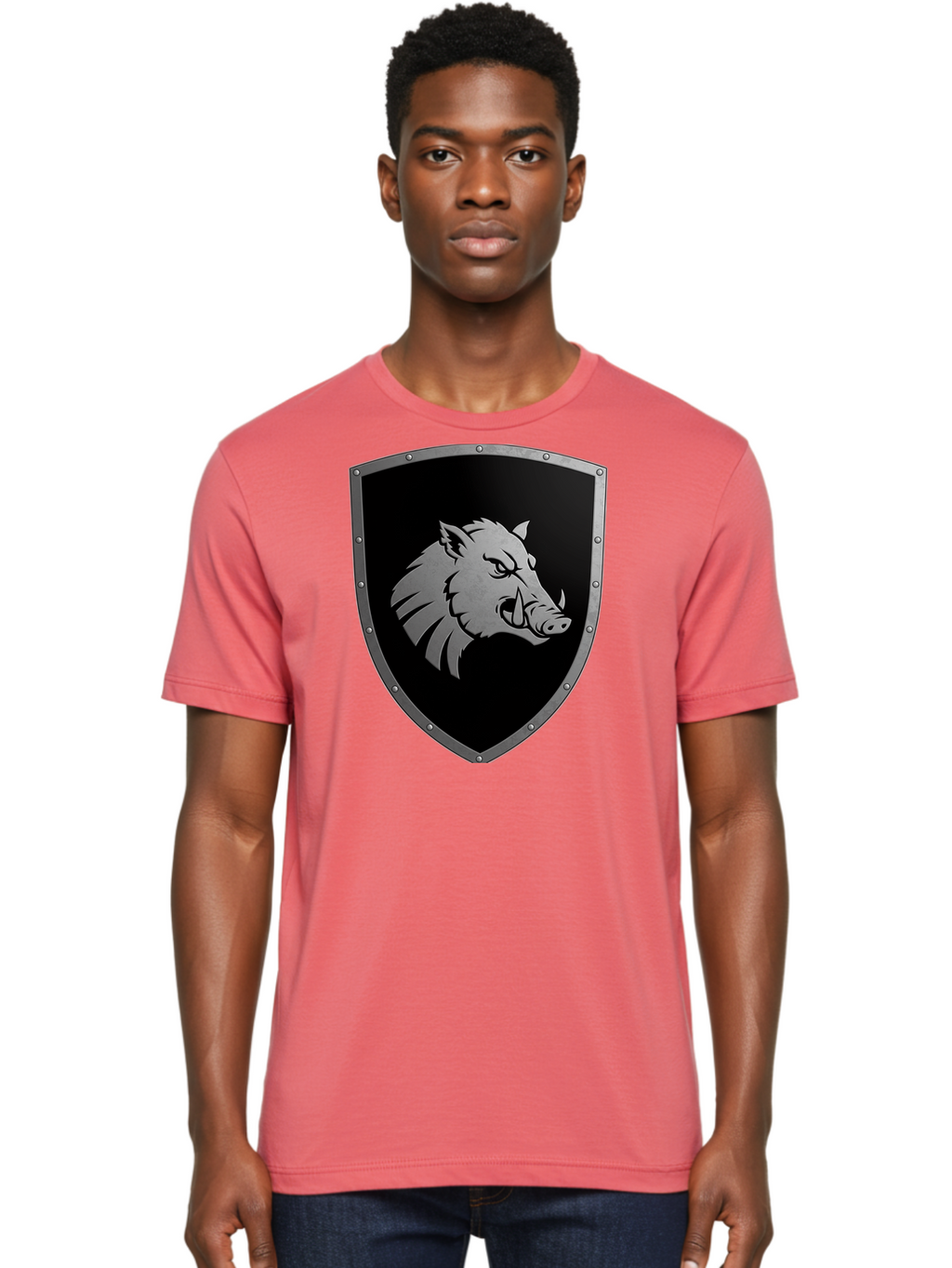 Boar-Head-Shield Men'S Graphic Tee, 100% Cotton, Comfortable Casual Summer Wear, Machine Washable, Vintage Camera, Old Camera, Antique Camera, Black Camera, Classic Photography, Photography Equipment, Nostalgic Device, Film Camera, Camera Art Bag210