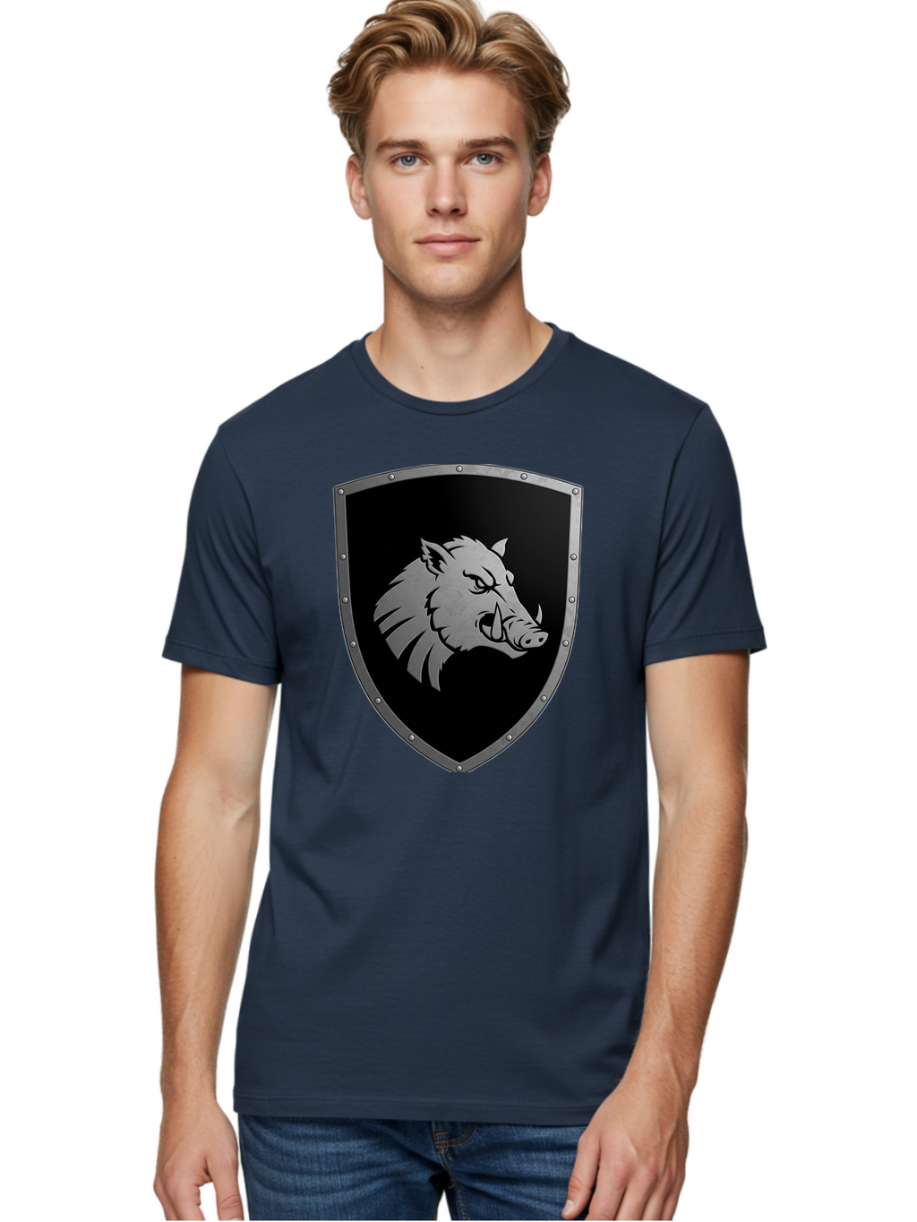 Boar-Head-Shield Men'S Graphic Tee, 100% Cotton, Comfortable Casual Summer Wear, Machine Washable, Vintage Camera, Old Camera, Antique Camera, Black Camera, Classic Photography, Photography Equipment, Nostalgic Device, Film Camera, Camera Art Bag210