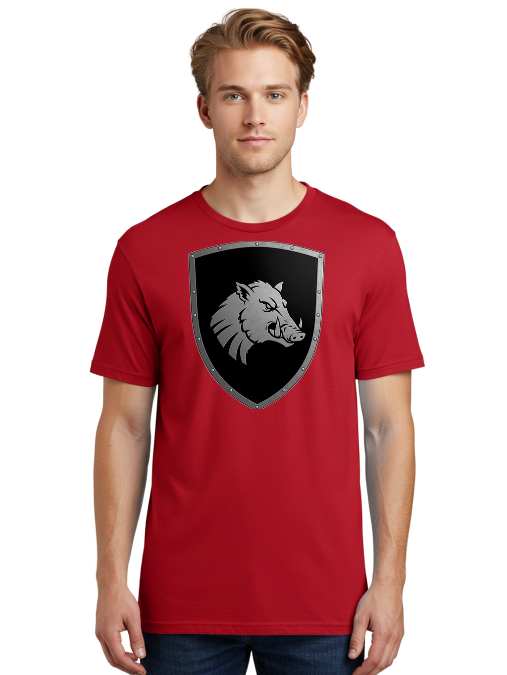 Boar-Head-Shield Men'S Graphic Tee, 100% Cotton, Comfortable Casual Summer Wear, Machine Washable, Vintage Camera, Old Camera, Antique Camera, Black Camera, Classic Photography, Photography Equipment, Nostalgic Device, Film Camera, Camera Art Bag210