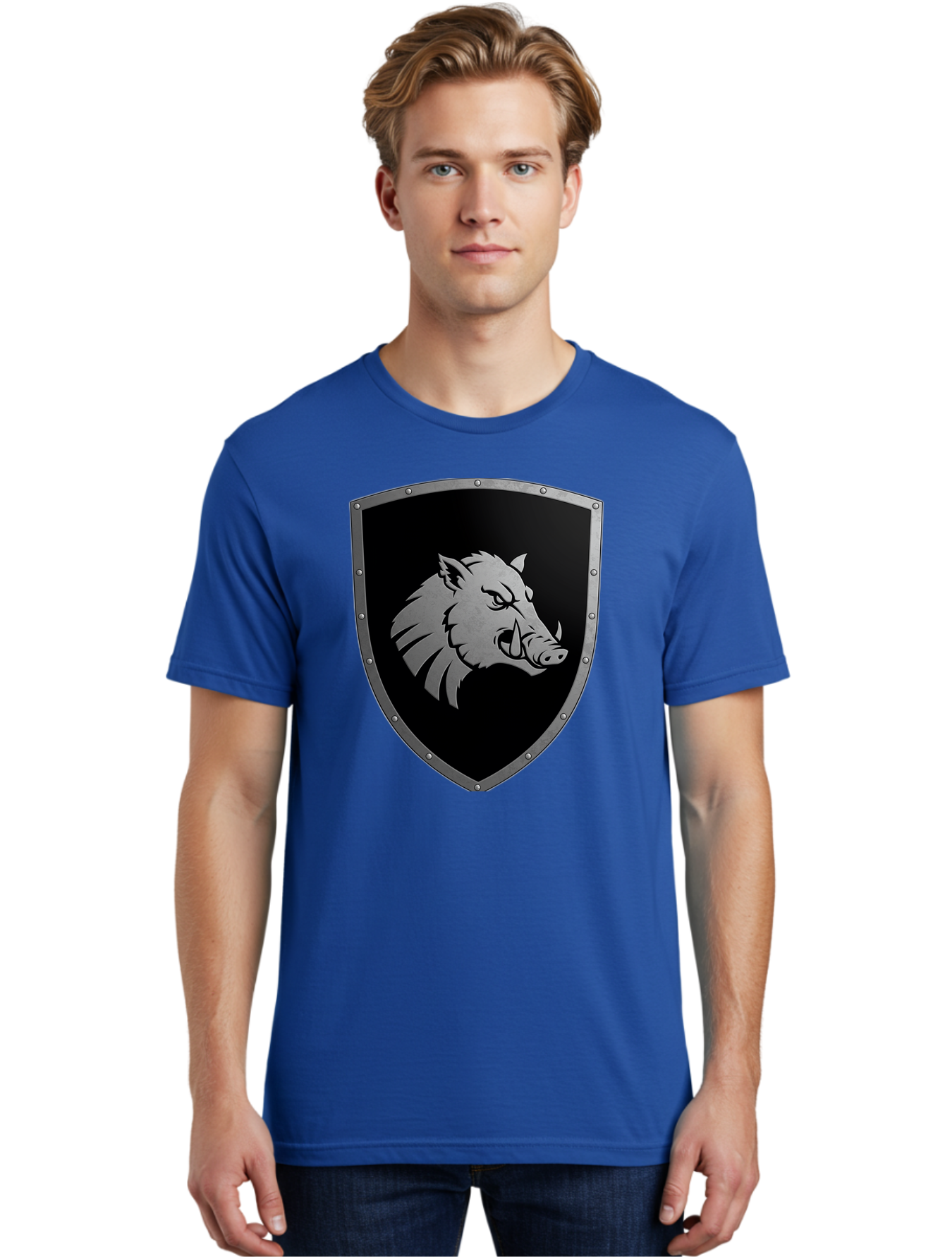Boar-Head-Shield Men'S Graphic Tee, 100% Cotton, Comfortable Casual Summer Wear, Machine Washable, Vintage Camera, Old Camera, Antique Camera, Black Camera, Classic Photography, Photography Equipment, Nostalgic Device, Film Camera, Camera Art Bag210