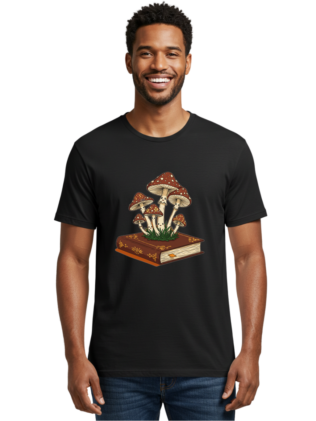 Book-With-Mushrooms Men'S Graphic Tee, 100% Cotton, Comfortable Casual Summer Wear, Machine Washable, Vintage Camera, Old Camera, Antique Camera, Black Camera, Classic Photography, Photography Equipment, Nostalgic Device, Film Camera, Bag212