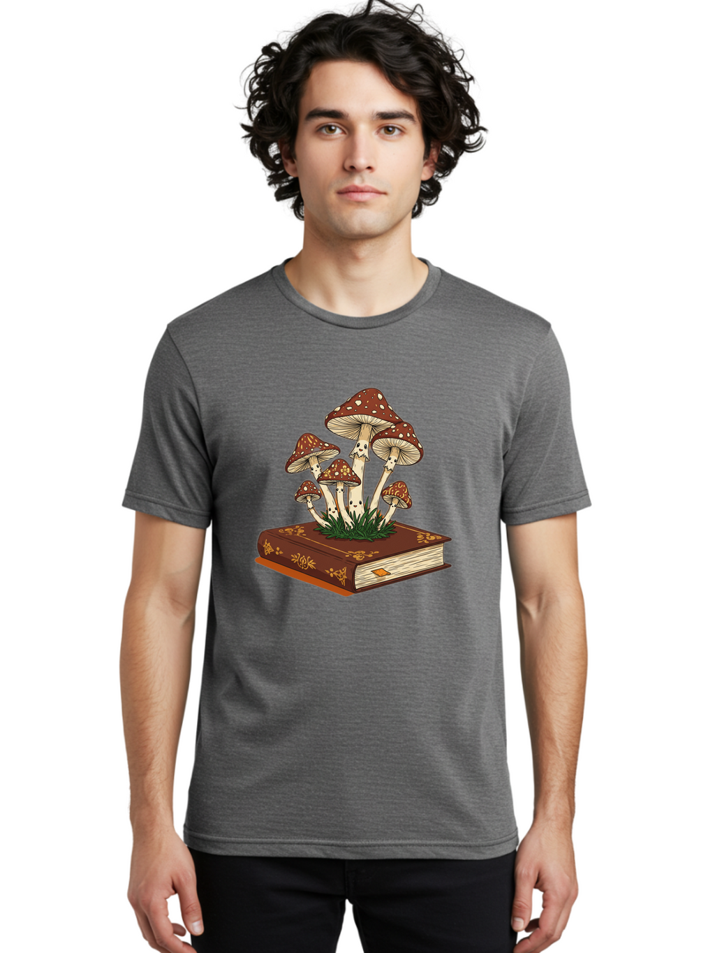 Book-With-Mushrooms Men'S Graphic Tee, 100% Cotton, Comfortable Casual Summer Wear, Machine Washable, Vintage Camera, Old Camera, Antique Camera, Black Camera, Classic Photography, Photography Equipment, Nostalgic Device, Film Camera, Bag212