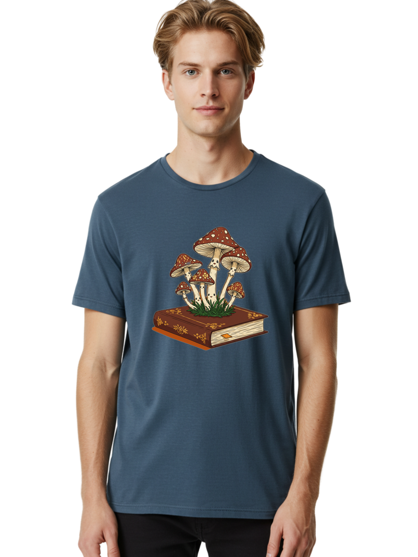 Book-With-Mushrooms Men'S Graphic Tee, 100% Cotton, Comfortable Casual Summer Wear, Machine Washable, Vintage Camera, Old Camera, Antique Camera, Black Camera, Classic Photography, Photography Equipment, Nostalgic Device, Film Camera, Bag212