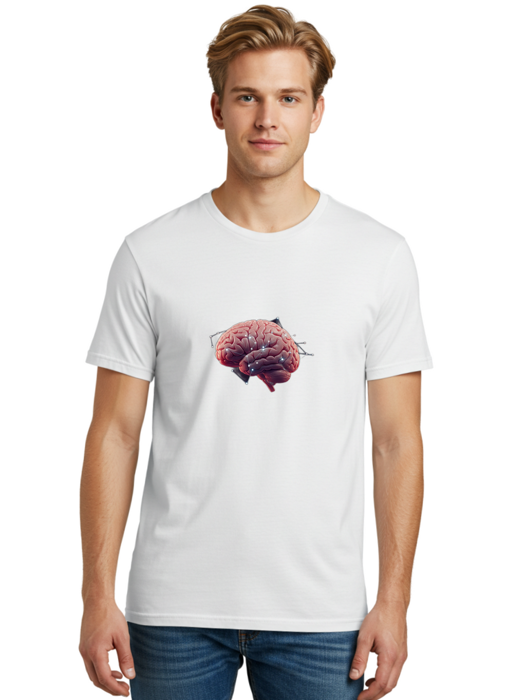 Brain-With-Electrodes Men'S Graphic Tee, 100% Cotton, Comfortable Casual Summer Wear, Machine Washable, Vintage Camera, Old Camera, Antique Camera, Black Camera, Classic Photography, Photography Equipment, Nostalgic Device, Film Camera, Bag214