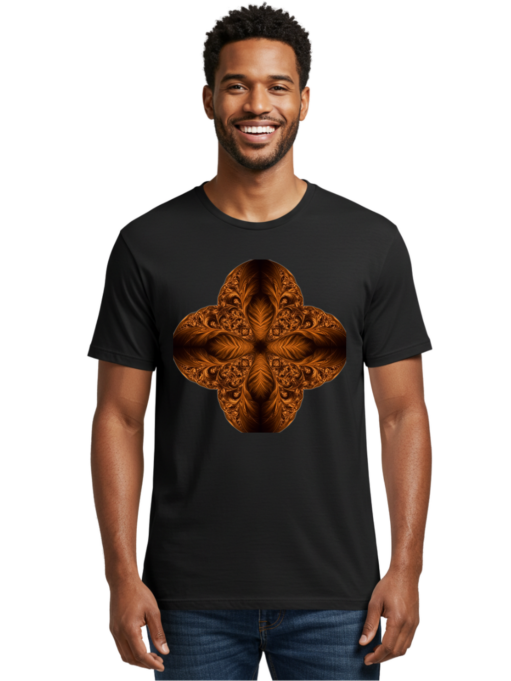Brown-Fractal-Design Men'S Graphic Tee, 100% Cotton, Comfortable Casual Summer Wear, Machine Washable, Vintage Camera, Old Camera, Antique Camera, Black Camera, Classic Photography, Photography Equipment, Nostalgic Device, Film Camera, Bag216