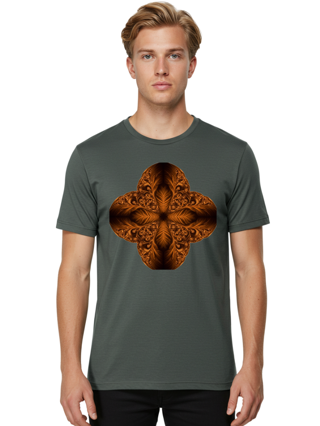 Brown-Fractal-Design Men'S Graphic Tee, 100% Cotton, Comfortable Casual Summer Wear, Machine Washable, Vintage Camera, Old Camera, Antique Camera, Black Camera, Classic Photography, Photography Equipment, Nostalgic Device, Film Camera, Bag216