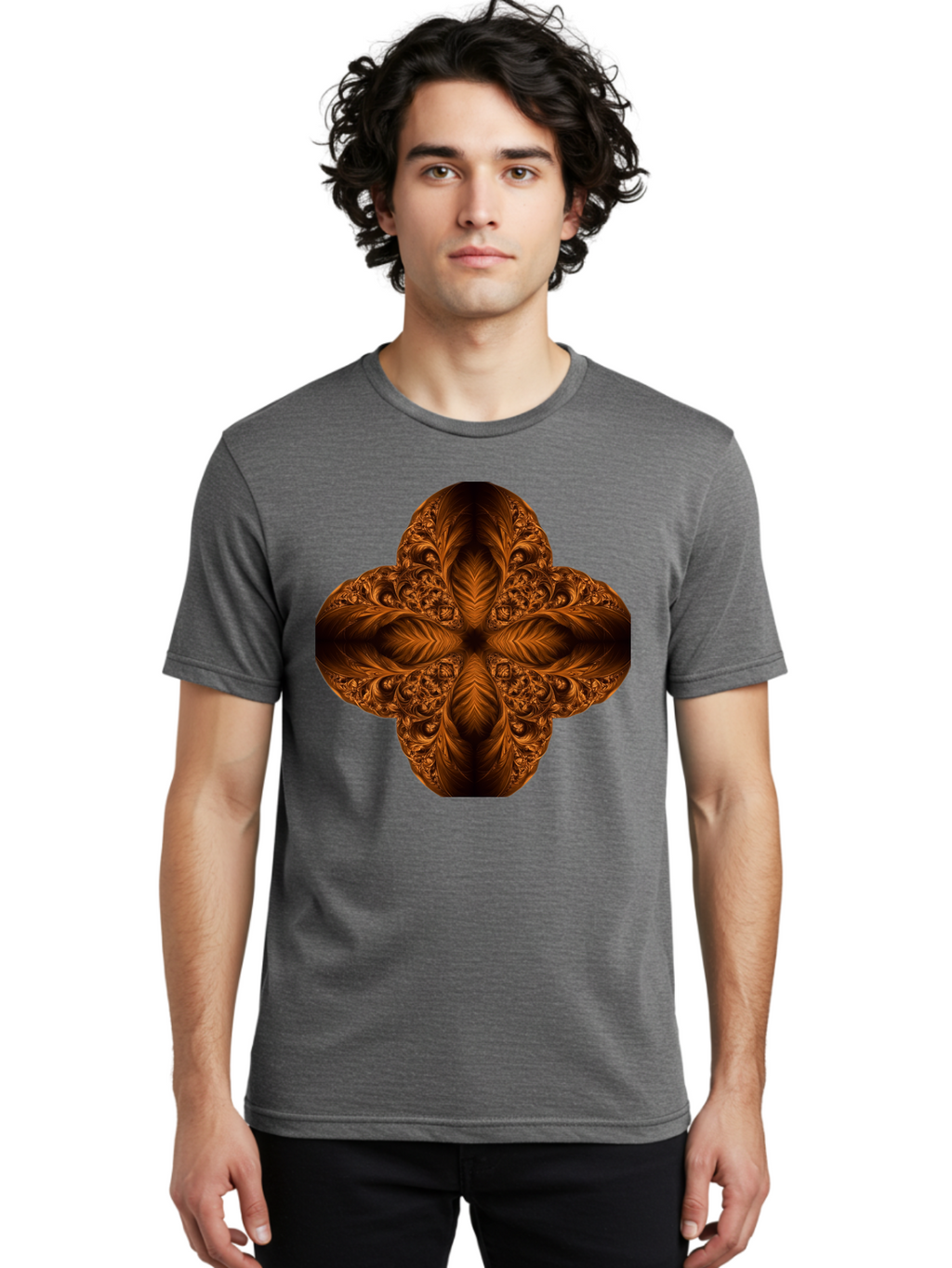Brown-Fractal-Design Men'S Graphic Tee, 100% Cotton, Comfortable Casual Summer Wear, Machine Washable, Vintage Camera, Old Camera, Antique Camera, Black Camera, Classic Photography, Photography Equipment, Nostalgic Device, Film Camera, Bag216