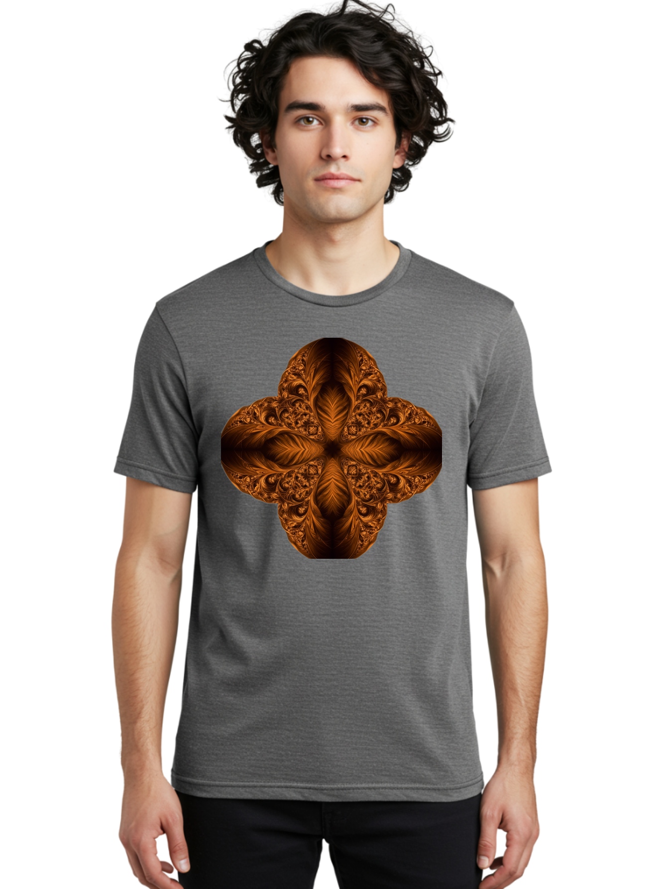 Brown-Fractal-Design Men'S Graphic Tee, 100% Cotton, Comfortable Casual Summer Wear, Machine Washable, Vintage Camera, Old Camera, Antique Camera, Black Camera, Classic Photography, Photography Equipment, Nostalgic Device, Film Camera, Bag216