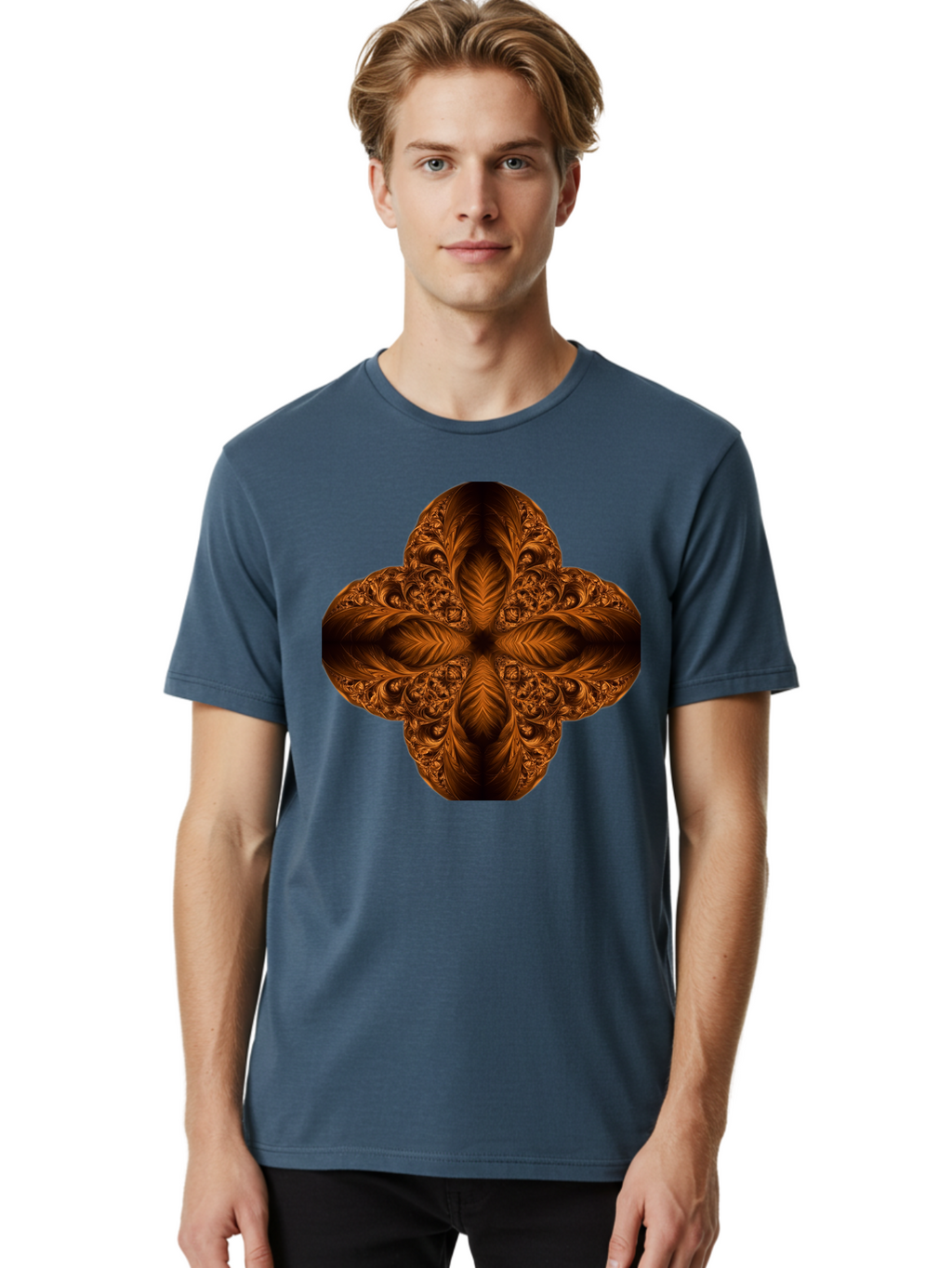 Brown-Fractal-Design Men'S Graphic Tee, 100% Cotton, Comfortable Casual Summer Wear, Machine Washable, Vintage Camera, Old Camera, Antique Camera, Black Camera, Classic Photography, Photography Equipment, Nostalgic Device, Film Camera, Bag216
