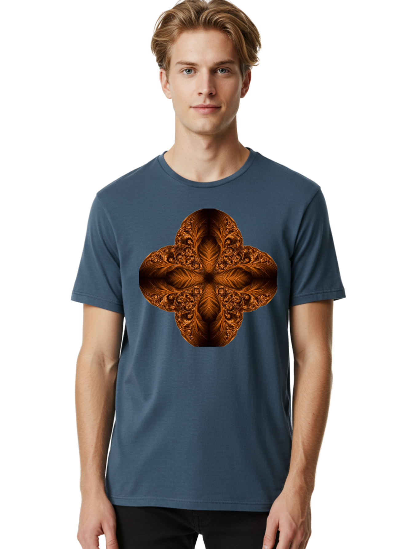 Brown-Fractal-Design Men'S Graphic Tee, 100% Cotton, Comfortable Casual Summer Wear, Machine Washable, Vintage Camera, Old Camera, Antique Camera, Black Camera, Classic Photography, Photography Equipment, Nostalgic Device, Film Camera, Bag216