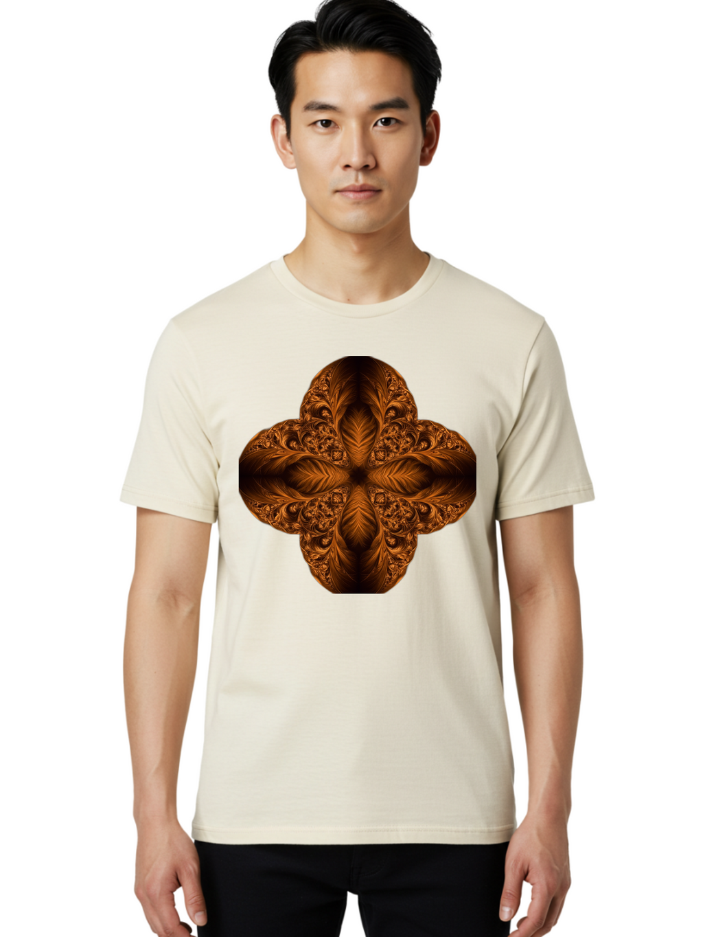 Brown-Fractal-Design Men'S Graphic Tee, 100% Cotton, Comfortable Casual Summer Wear, Machine Washable, Vintage Camera, Old Camera, Antique Camera, Black Camera, Classic Photography, Photography Equipment, Nostalgic Device, Film Camera, Bag216