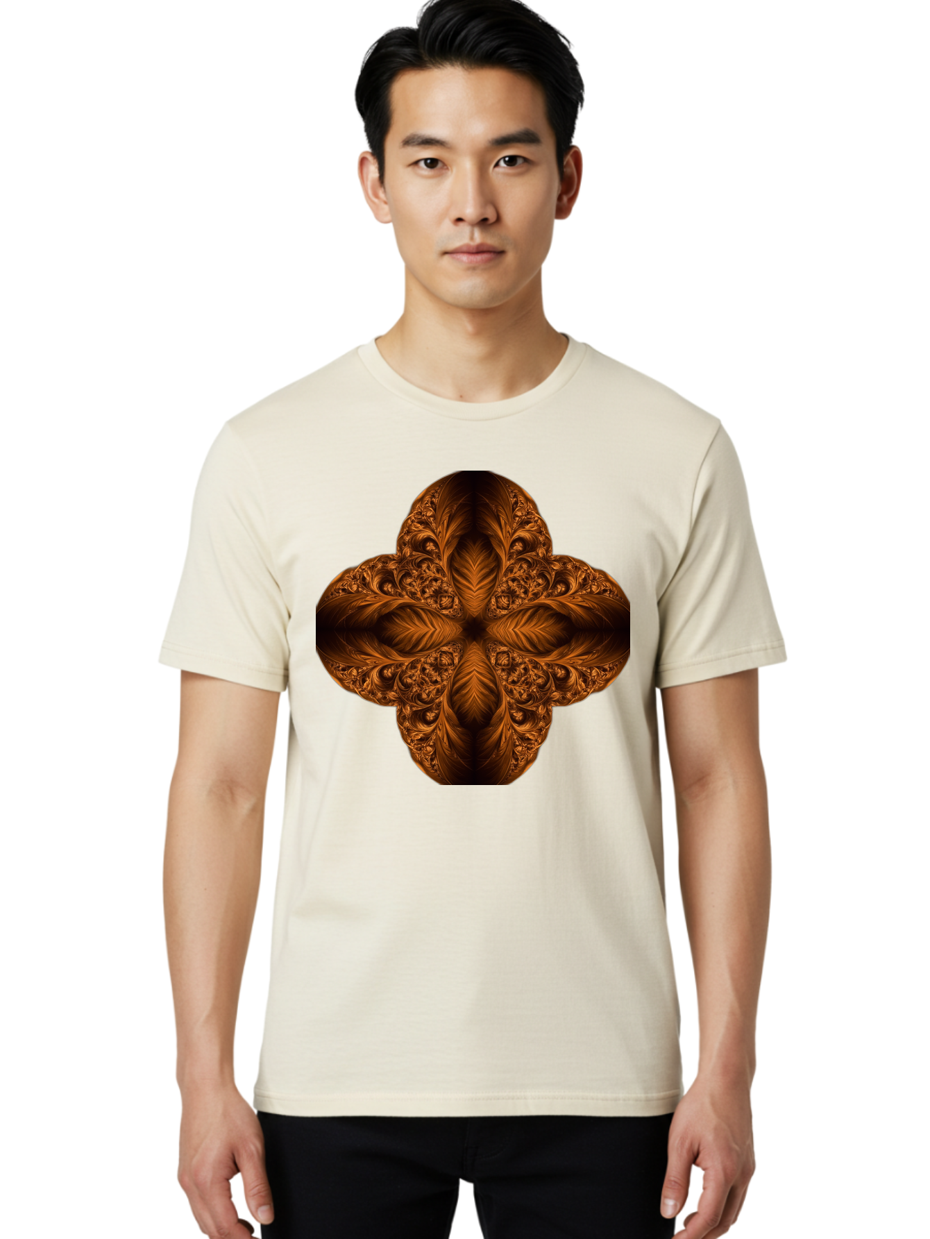 Brown-Fractal-Design Men'S Graphic Tee, 100% Cotton, Comfortable Casual Summer Wear, Machine Washable, Vintage Camera, Old Camera, Antique Camera, Black Camera, Classic Photography, Photography Equipment, Nostalgic Device, Film Camera, Bag216