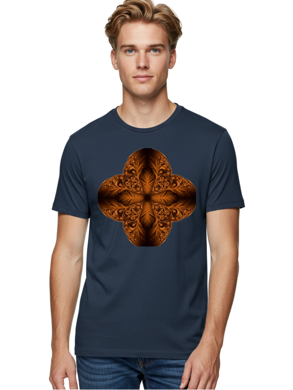Brown-Fractal-Design Men'S Graphic Tee, 100% Cotton, Comfortable Casual Summer Wear, Machine Washable, Vintage Camera, Old Camera, Antique Camera, Black Camera, Classic Photography, Photography Equipment, Nostalgic Device, Film Camera, Bag216