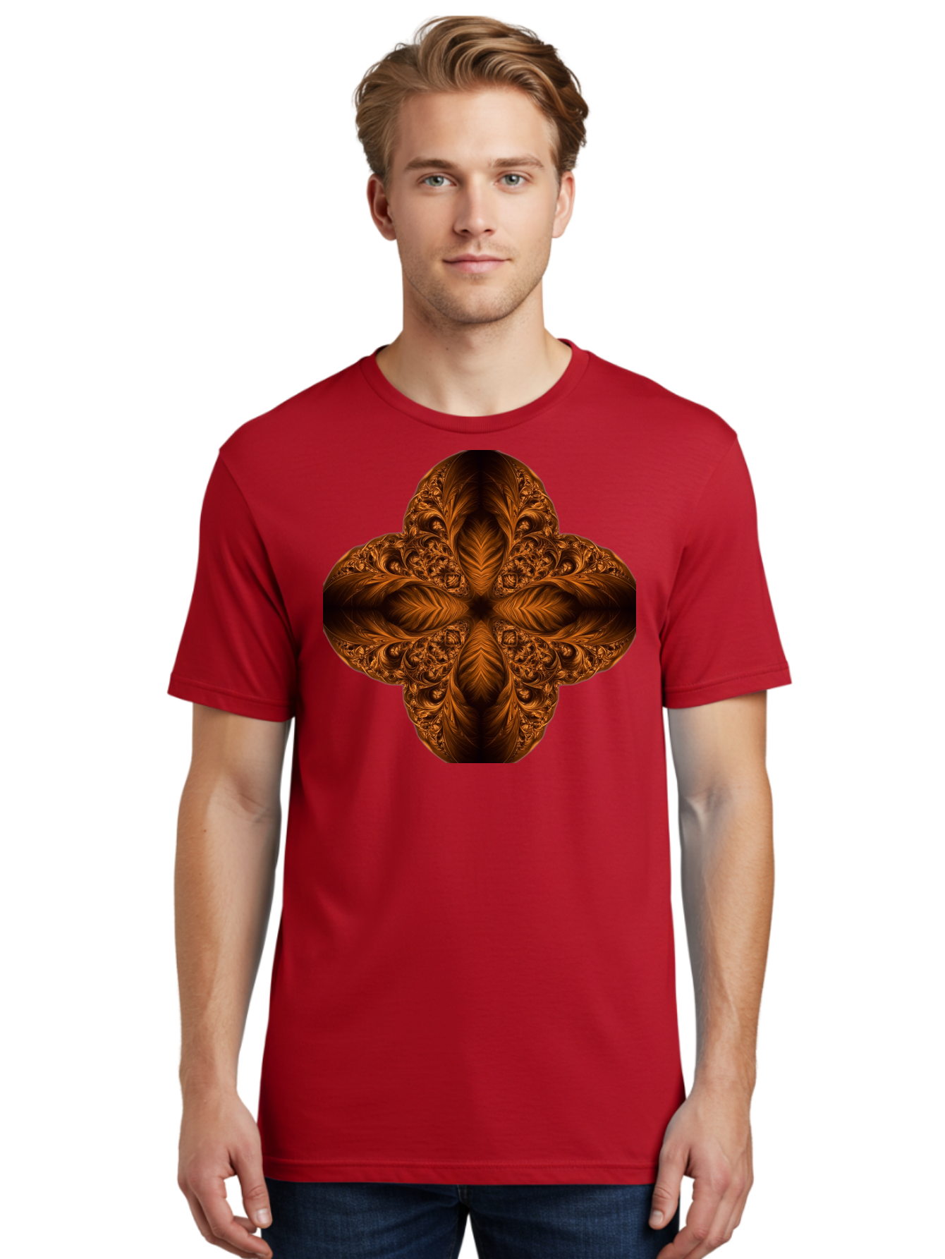 Brown-Fractal-Design Men'S Graphic Tee, 100% Cotton, Comfortable Casual Summer Wear, Machine Washable, Vintage Camera, Old Camera, Antique Camera, Black Camera, Classic Photography, Photography Equipment, Nostalgic Device, Film Camera, Bag216
