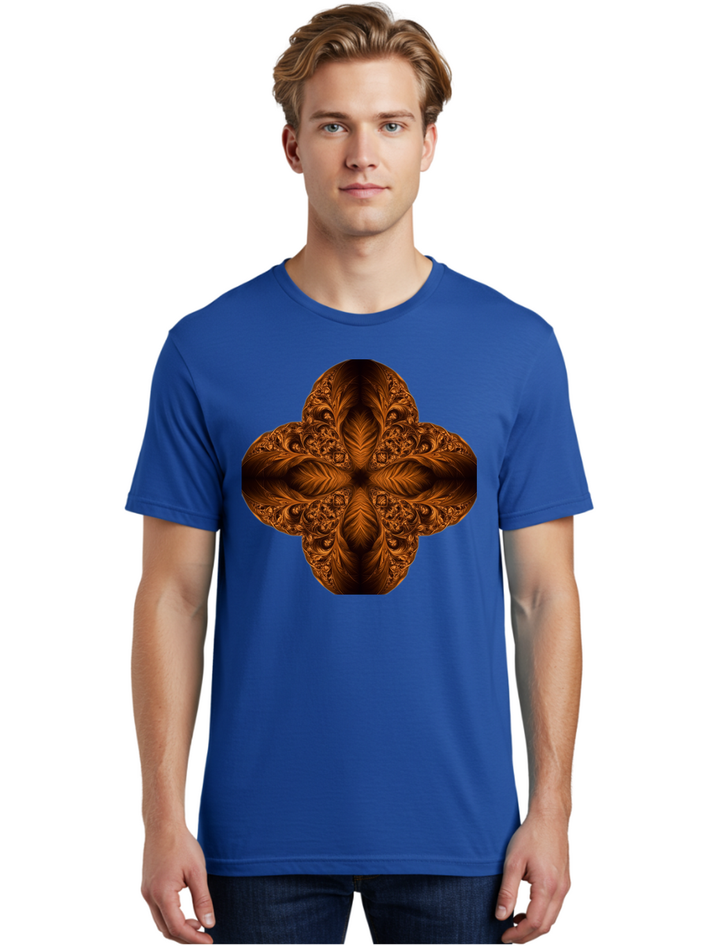 Brown-Fractal-Design Men'S Graphic Tee, 100% Cotton, Comfortable Casual Summer Wear, Machine Washable, Vintage Camera, Old Camera, Antique Camera, Black Camera, Classic Photography, Photography Equipment, Nostalgic Device, Film Camera, Bag216