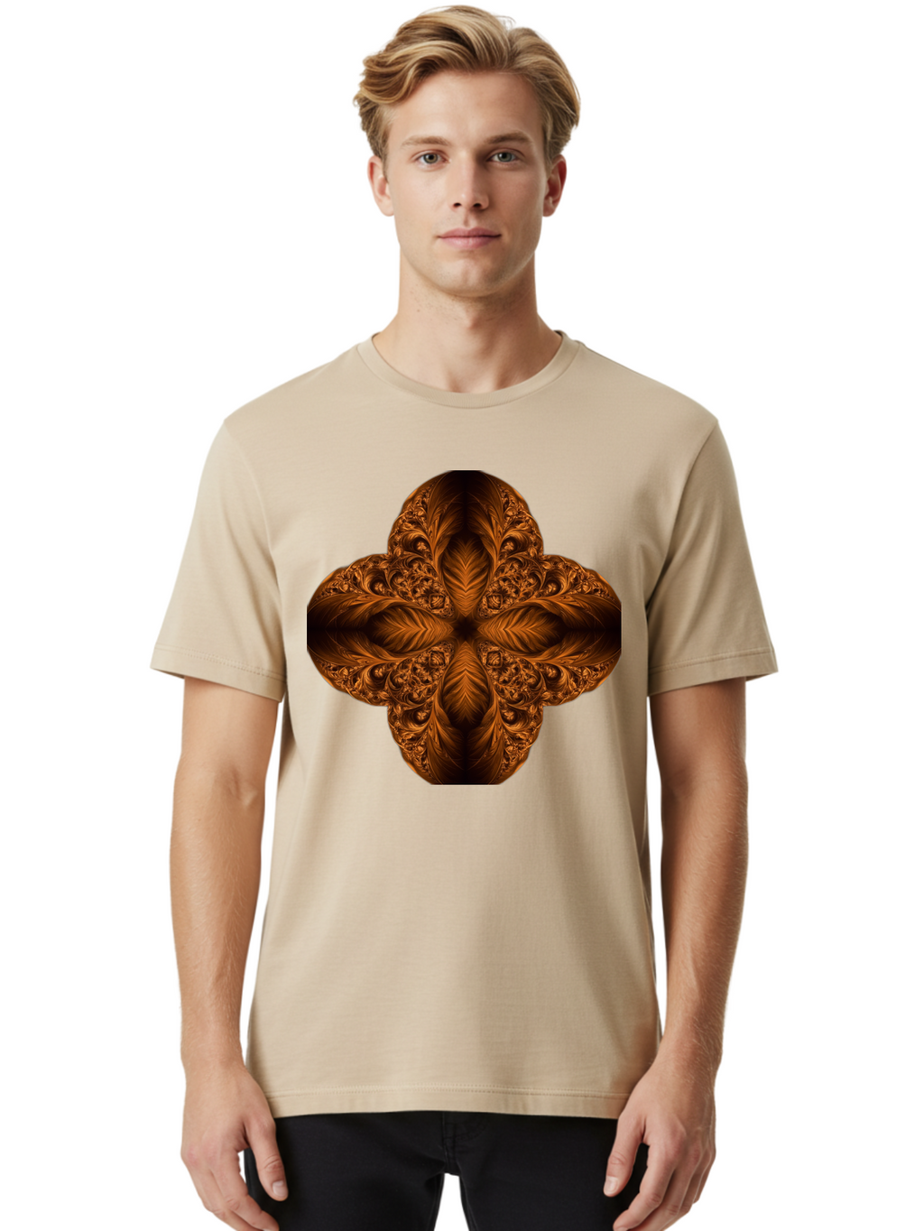 Brown-Fractal-Design Men'S Graphic Tee, 100% Cotton, Comfortable Casual Summer Wear, Machine Washable, Vintage Camera, Old Camera, Antique Camera, Black Camera, Classic Photography, Photography Equipment, Nostalgic Device, Film Camera, Bag216