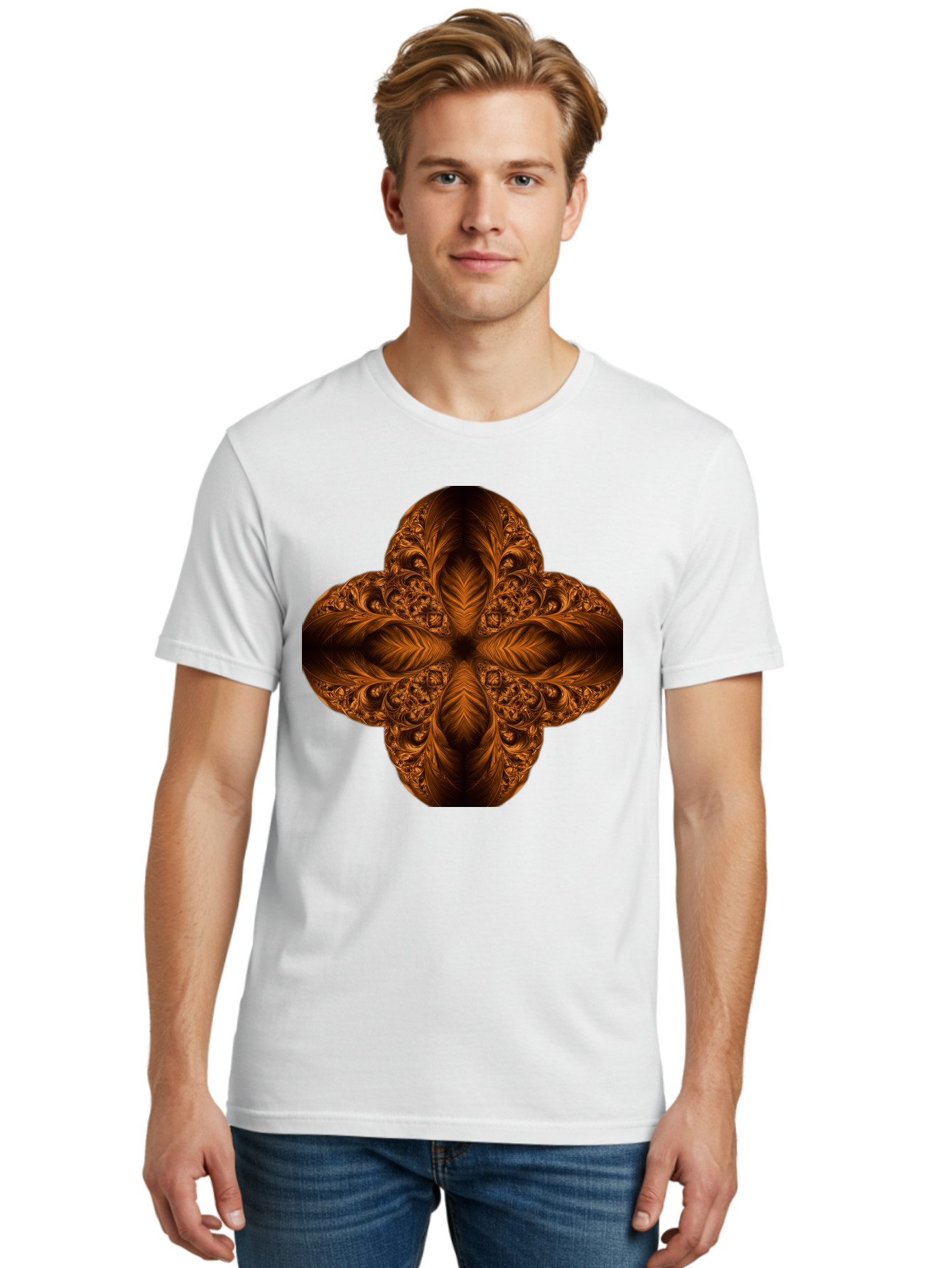 Brown-Fractal-Design Men'S Graphic Tee, 100% Cotton, Comfortable Casual Summer Wear, Machine Washable, Vintage Camera, Old Camera, Antique Camera, Black Camera, Classic Photography, Photography Equipment, Nostalgic Device, Film Camera, Bag216
