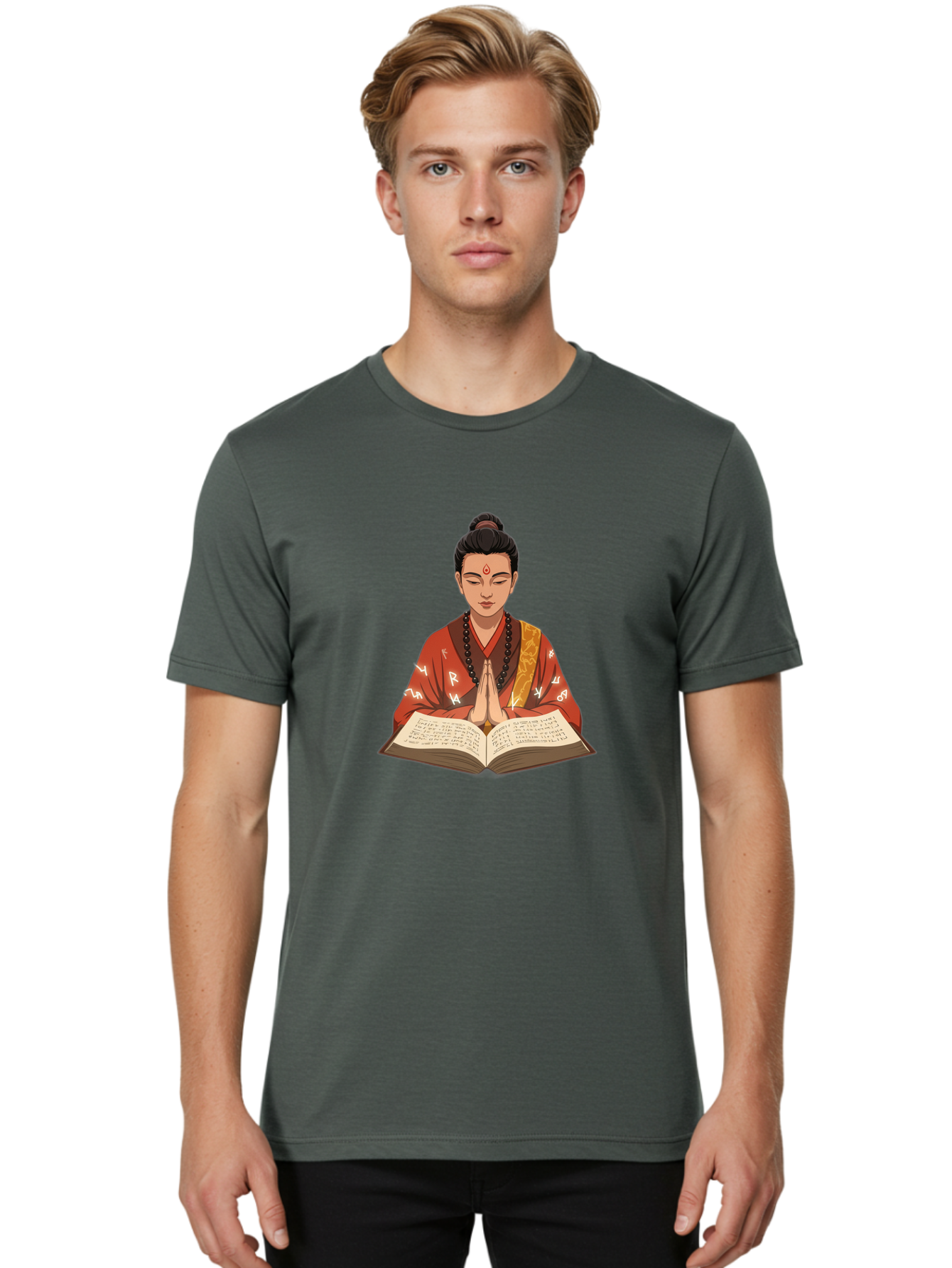 Buddhist-Monk-Praying Men'S Graphic Tee, 100% Cotton, Comfortable Casual Summer Wear, Machine Washable, Vintage Camera, Old Camera, Antique Camera, Black Camera, Classic Photography, Photography Equipment, Nostalgic Device, Film Camera, Bag227