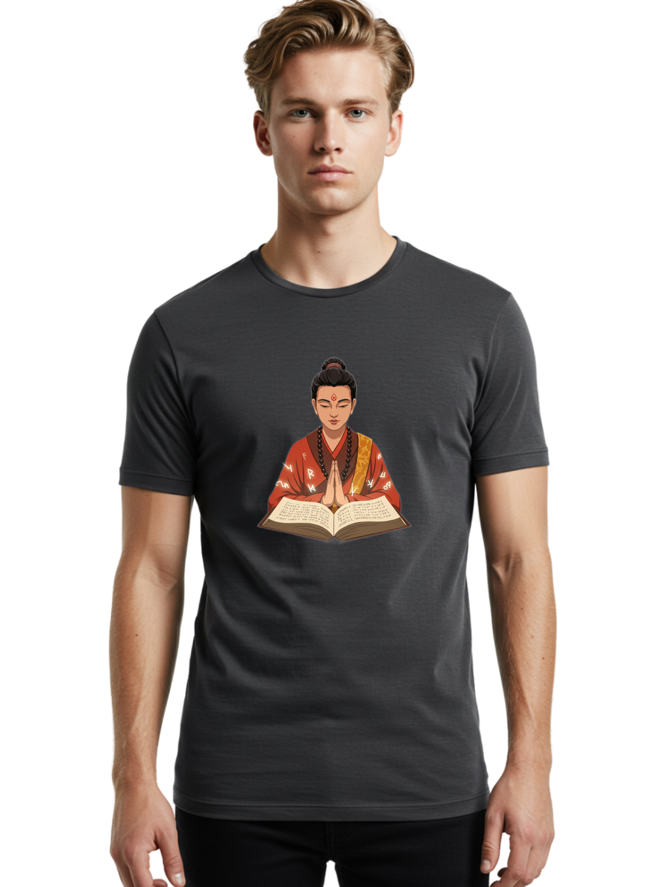 Buddhist-Monk-Praying Men'S Graphic Tee, 100% Cotton, Comfortable Casual Summer Wear, Machine Washable, Vintage Camera, Old Camera, Antique Camera, Black Camera, Classic Photography, Photography Equipment, Nostalgic Device, Film Camera, Bag227