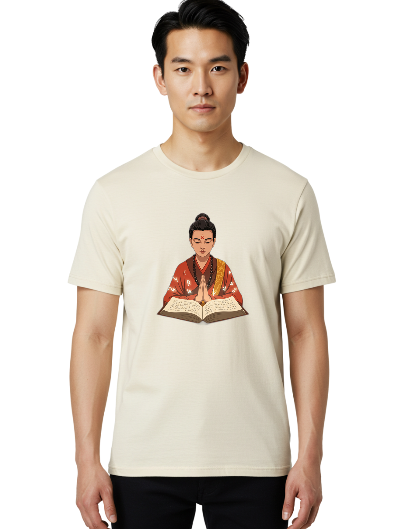 Buddhist-Monk-Praying Men'S Graphic Tee, 100% Cotton, Comfortable Casual Summer Wear, Machine Washable, Vintage Camera, Old Camera, Antique Camera, Black Camera, Classic Photography, Photography Equipment, Nostalgic Device, Film Camera, Bag227