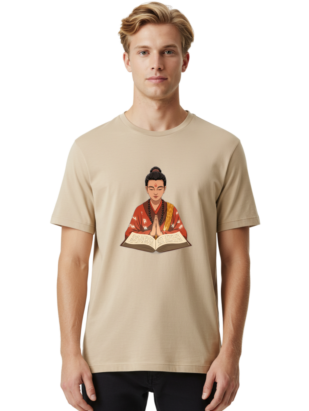 Buddhist-Monk-Praying Men'S Graphic Tee, 100% Cotton, Comfortable Casual Summer Wear, Machine Washable, Vintage Camera, Old Camera, Antique Camera, Black Camera, Classic Photography, Photography Equipment, Nostalgic Device, Film Camera, Bag227