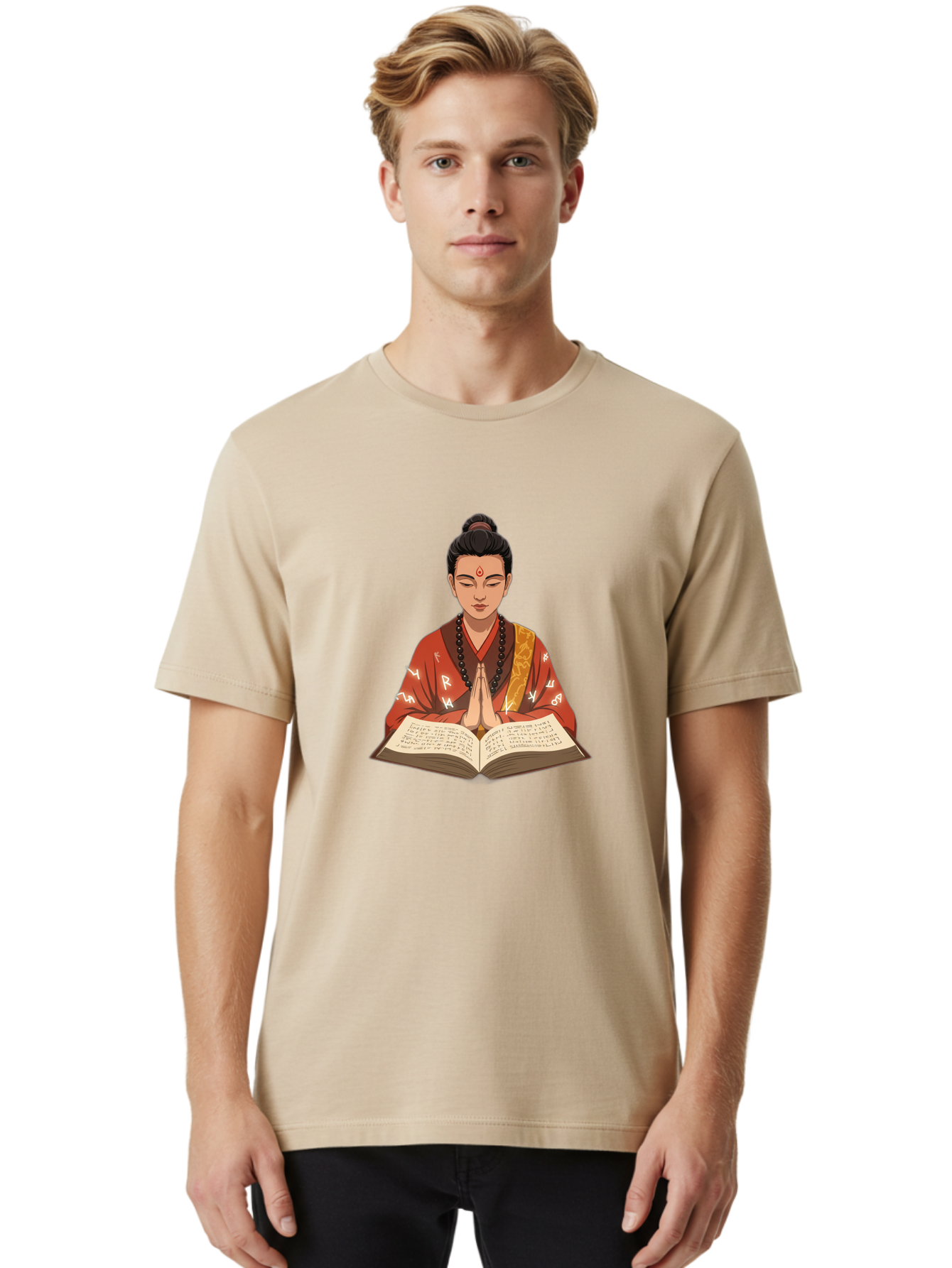 Buddhist-Monk-Praying Men'S Graphic Tee, 100% Cotton, Comfortable Casual Summer Wear, Machine Washable, Vintage Camera, Old Camera, Antique Camera, Black Camera, Classic Photography, Photography Equipment, Nostalgic Device, Film Camera, Bag227