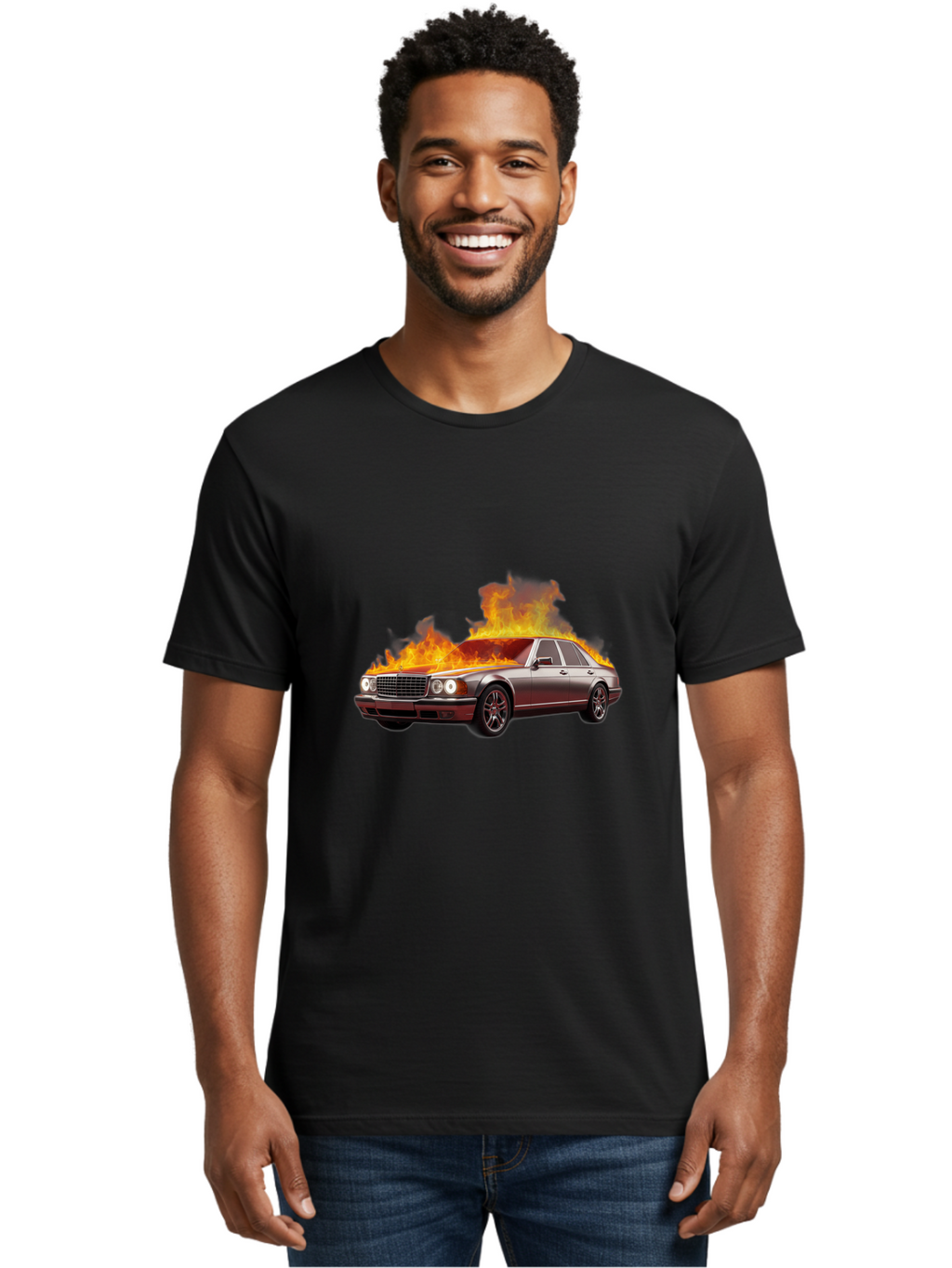Burning-Mercedes Men'S Graphic Tee, 100% Cotton, Comfortable Casual Summer Wear, Machine Washable, Vintage Camera, Old Camera, Antique Camera, Black Camera, Classic Photography, Photography Equipment, Nostalgic Device, Film Camera, Camera Art Bag234