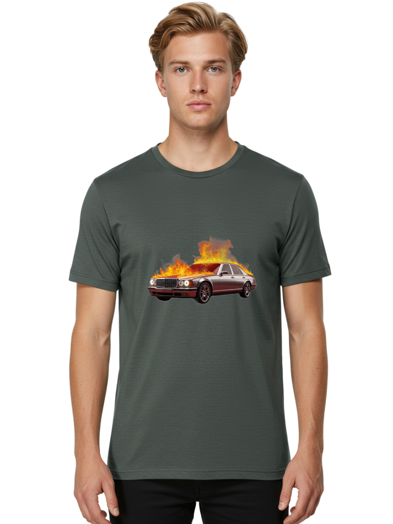 Burning-Mercedes Men'S Graphic Tee, 100% Cotton, Comfortable Casual Summer Wear, Machine Washable, Vintage Camera, Old Camera, Antique Camera, Black Camera, Classic Photography, Photography Equipment, Nostalgic Device, Film Camera, Camera Art Bag234