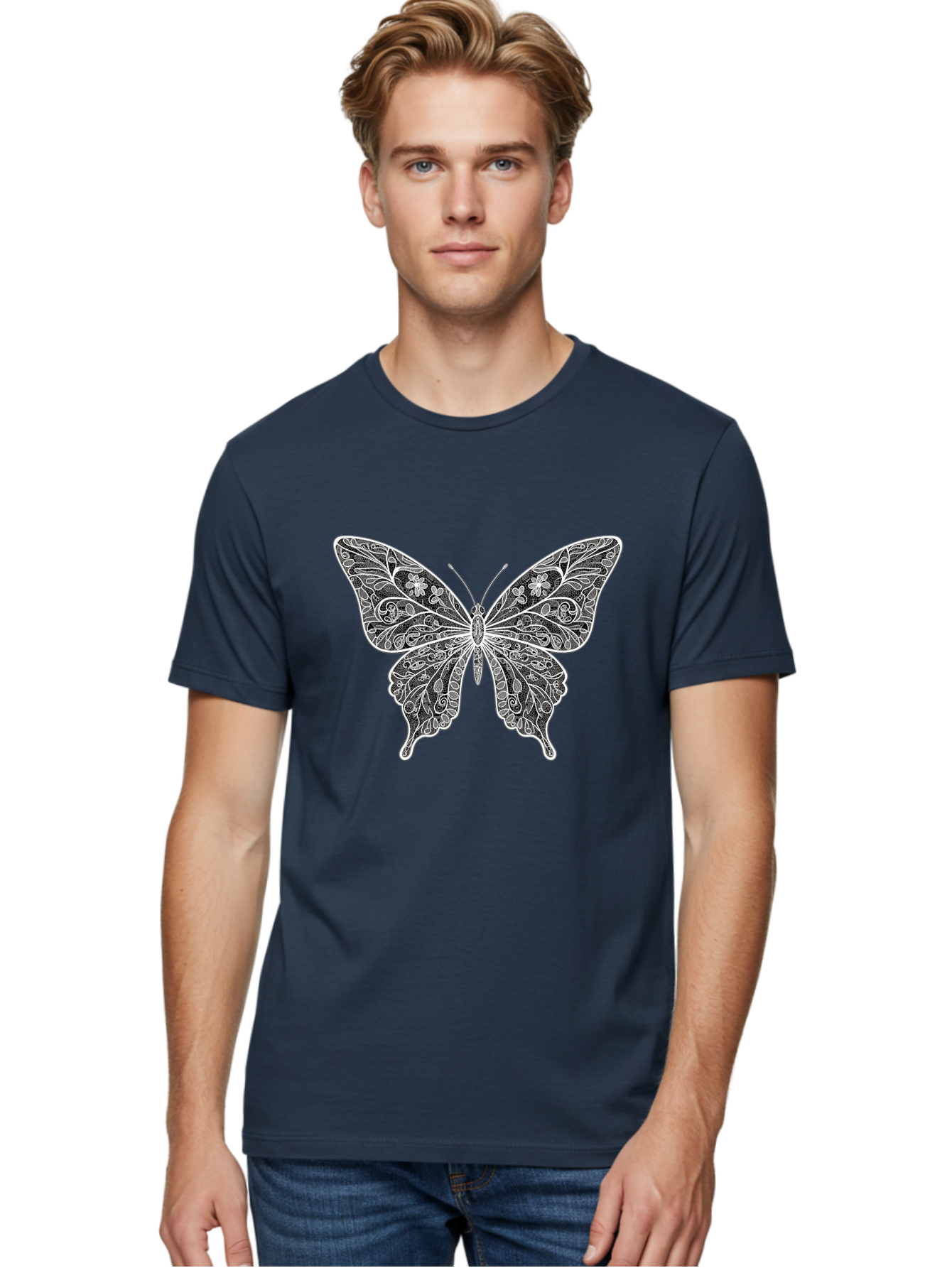 Butterfly Men'S Graphic Tee, 100% Cotton, Comfortable Casual Summer Wear, Machine Washable, Vintage Camera, Old Camera, Antique Camera, Black Camera, Classic Photography, Photography Equipment, Nostalgic Device, Film Camera, Camera Art Bag236