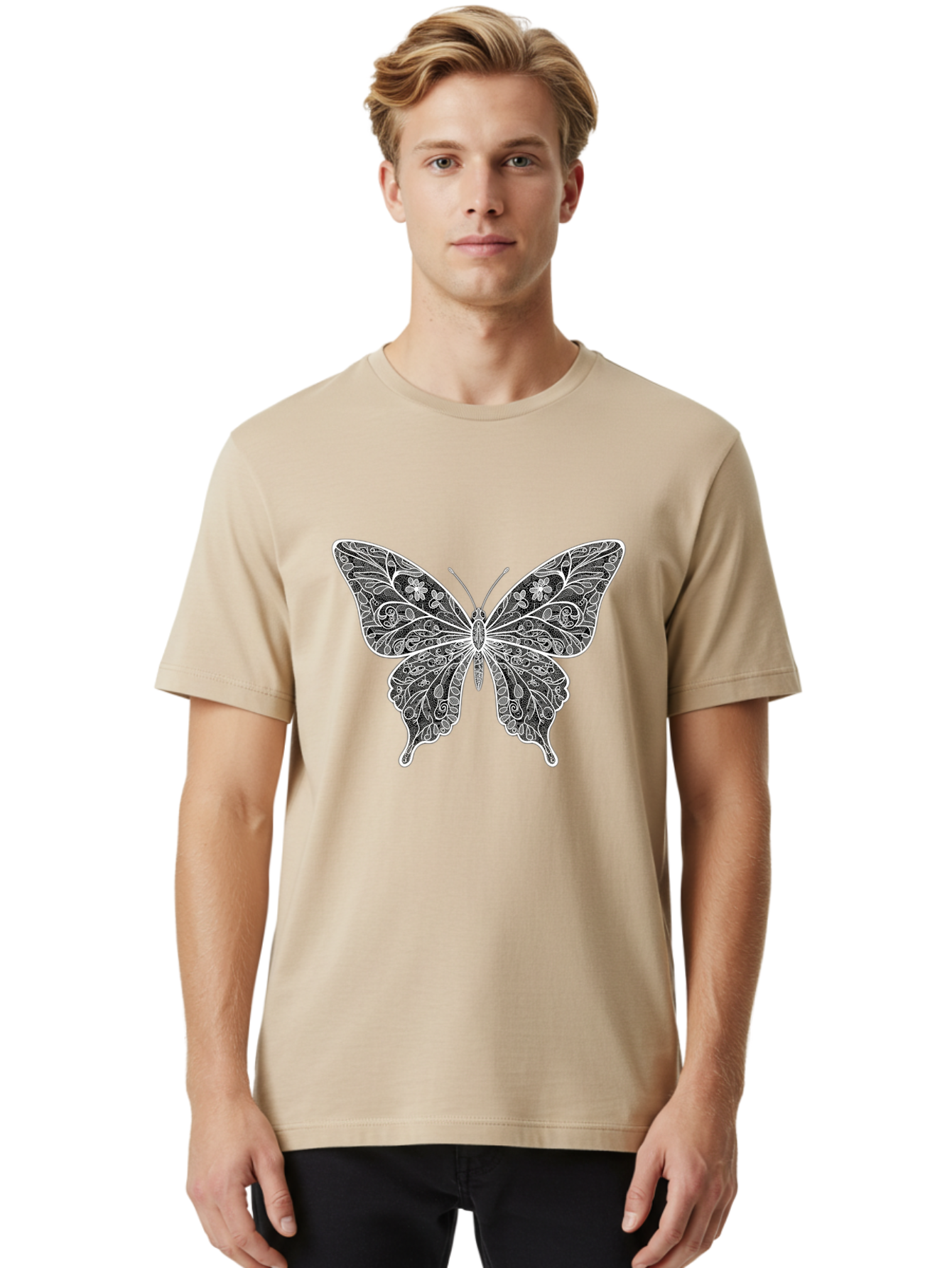 Butterfly Men'S Graphic Tee, 100% Cotton, Comfortable Casual Summer Wear, Machine Washable, Vintage Camera, Old Camera, Antique Camera, Black Camera, Classic Photography, Photography Equipment, Nostalgic Device, Film Camera, Camera Art Bag236