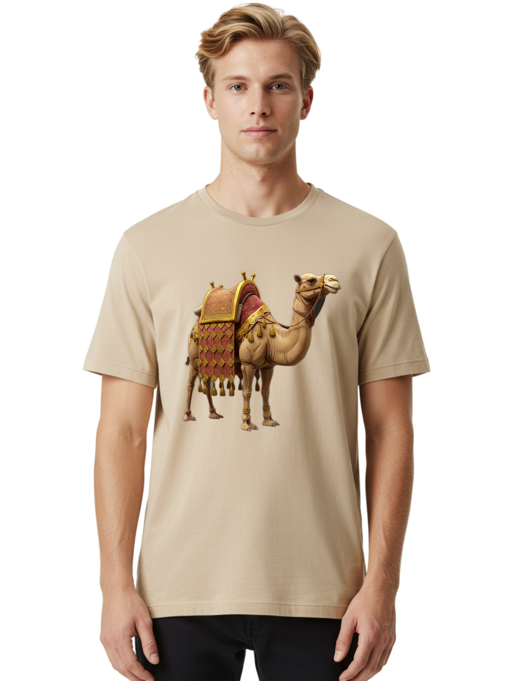 Camel-2 Men'S Graphic Tee, 100% Cotton, Comfortable Casual Summer Wear, Machine Washable, Vintage Camera, Old Camera, Antique Camera, Black Camera, Classic Photography, Photography Equipment, Nostalgic Device, Film Camera, Camera Art Bag240
