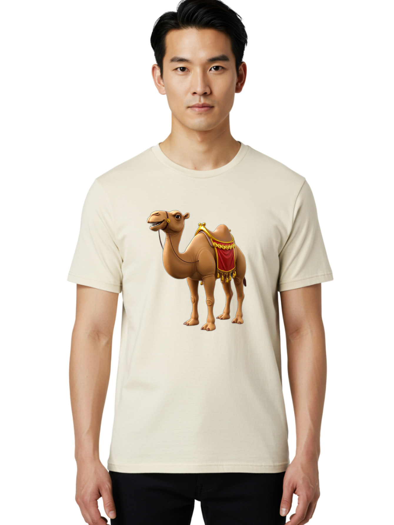Camel-With-Red-Saddle Men'S Graphic Tee, 100% Cotton, Comfortable Casual Summer Wear, Machine Washable, Vintage Camera, Old Camera, Antique Camera, Black Camera, Classic Photography, Photography Equipment, Nostalgic Device, Film Camera, Bag242