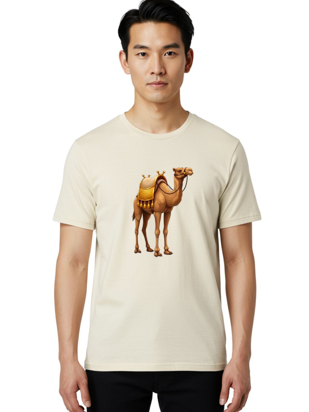 Camel Men'S Graphic Tee, 100% Cotton, Comfortable Casual Summer Wear, Machine Washable, Vintage Camera, Old Camera, Antique Camera, Black Camera, Classic Photography, Photography Equipment, Nostalgic Device, Film Camera, Camera Art Bag243