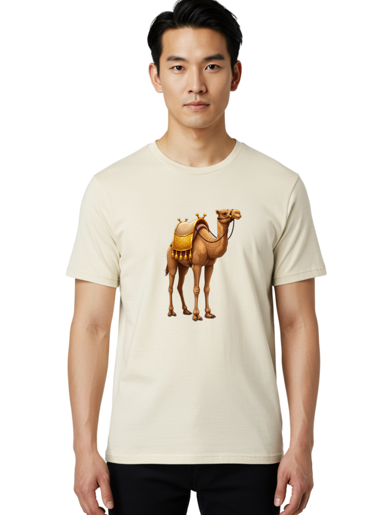 Camel Men'S Graphic Tee, 100% Cotton, Comfortable Casual Summer Wear, Machine Washable, Vintage Camera, Old Camera, Antique Camera, Black Camera, Classic Photography, Photography Equipment, Nostalgic Device, Film Camera, Camera Art Bag243