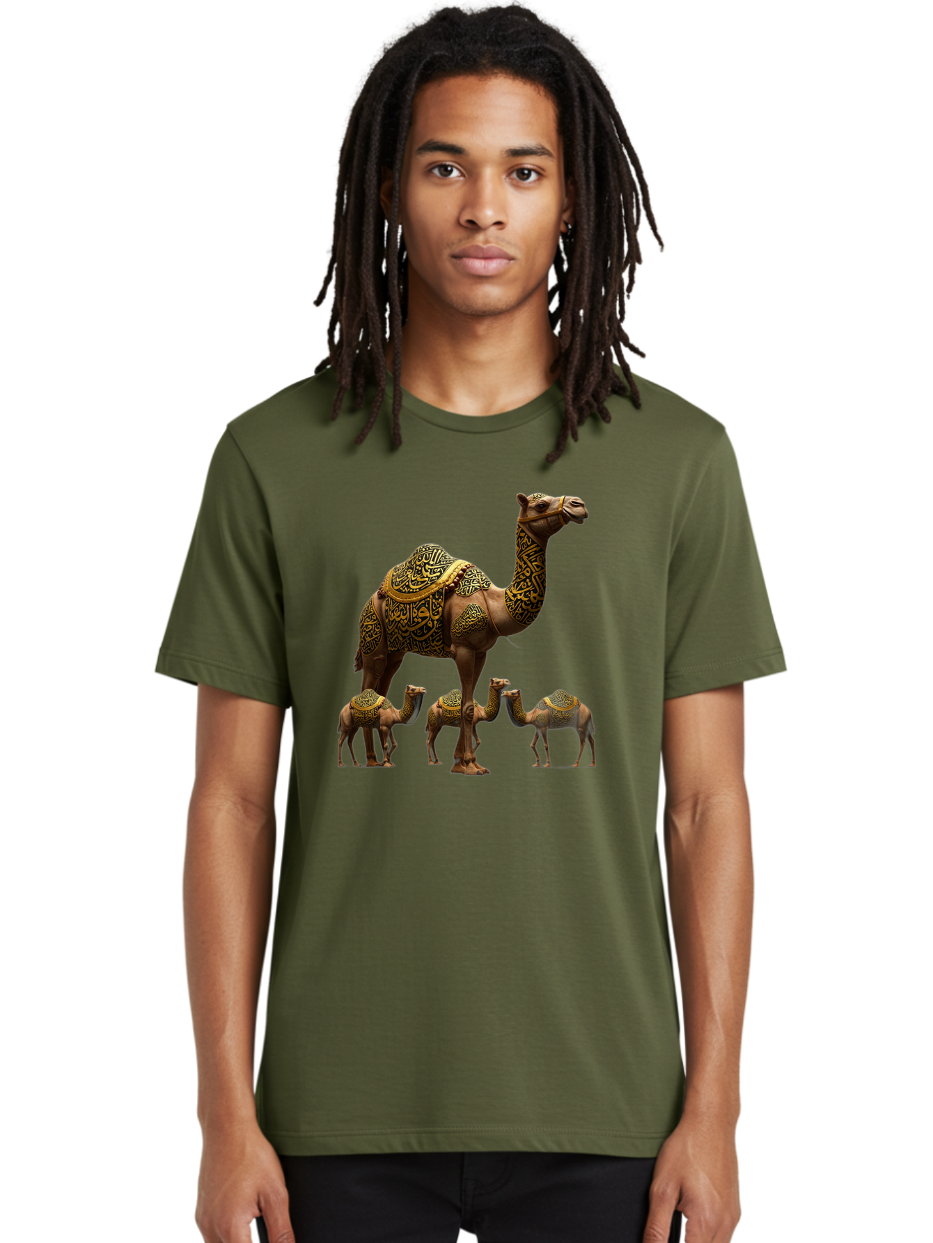 Camels-With-Arabic-Calligraphy Men'S Graphic Tee, 100% Cotton, Comfortable Casual Summer Wear, Machine Washable, Vintage Camera, Old Camera, Antique Camera, Black Camera, Classic Photography, Photography Equipment, Nostalgic Device, Bag245