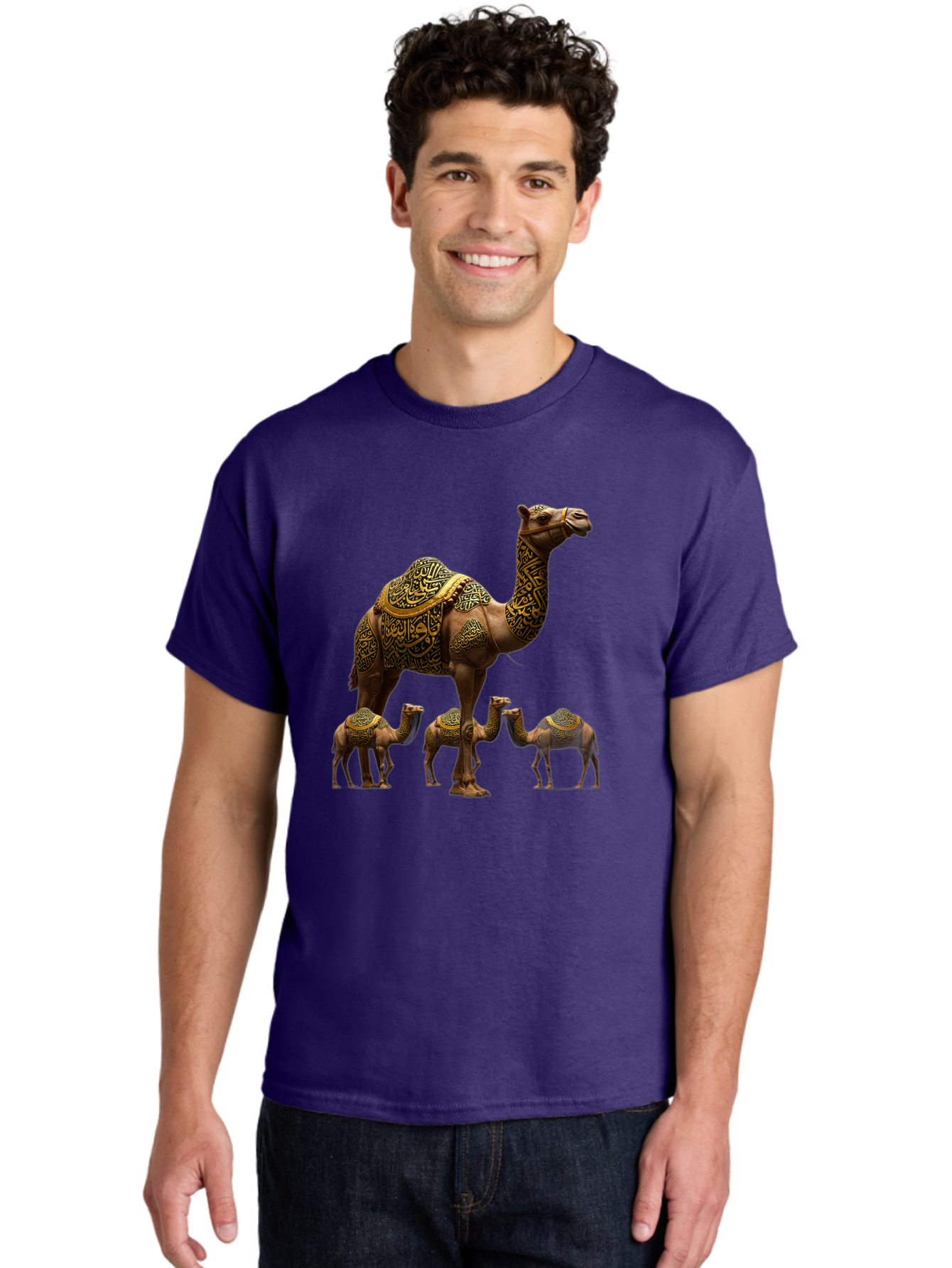 Camels-With-Arabic-Calligraphy Men'S Graphic Tee, 100% Cotton, Comfortable Casual Summer Wear, Machine Washable, Vintage Camera, Old Camera, Antique Camera, Black Camera, Classic Photography, Photography Equipment, Nostalgic Device, Bag245