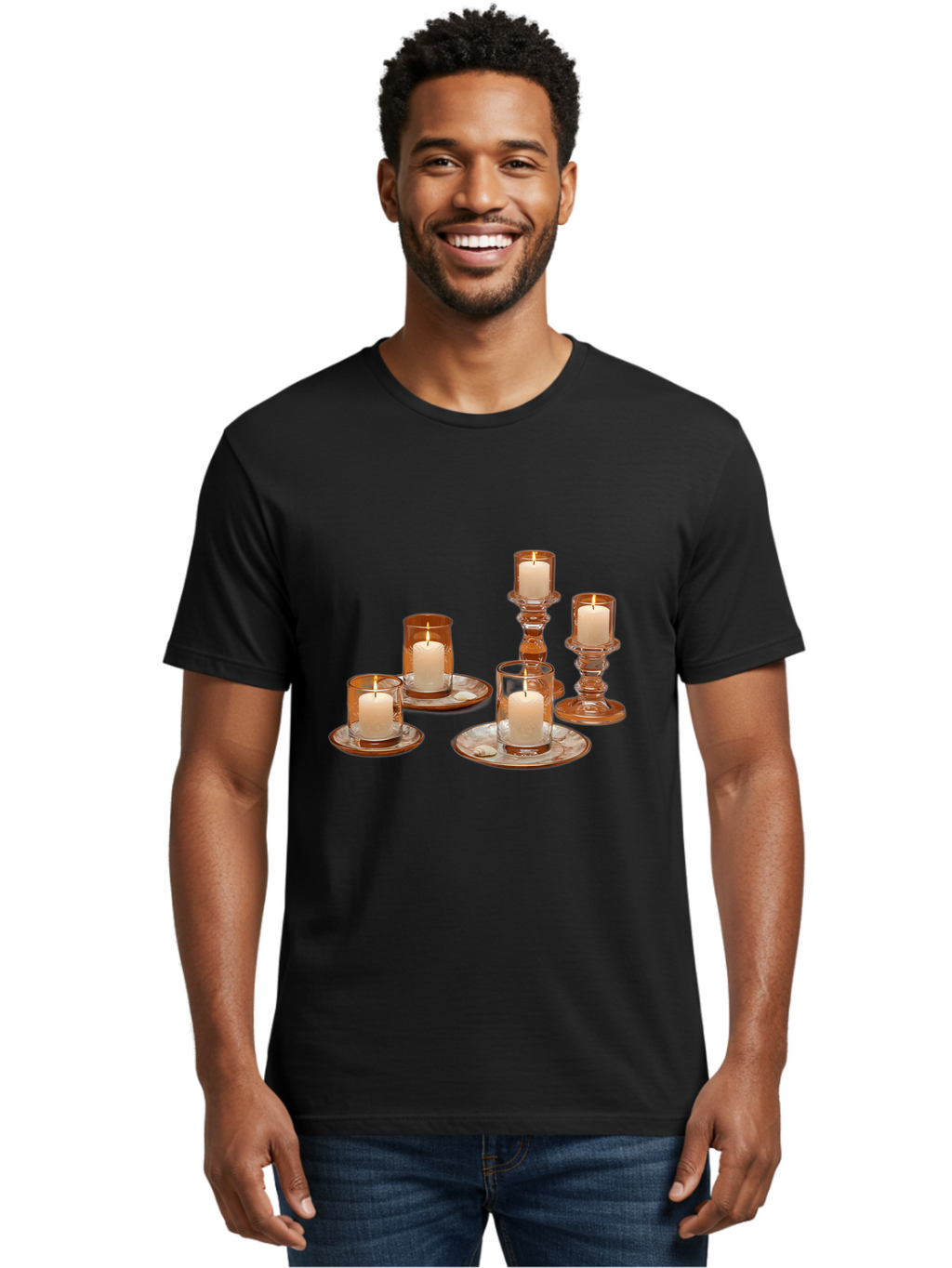 Candle-Holders-1 Men'S Graphic Tee, 100% Cotton, Comfortable Casual Summer Wear, Machine Washable, Vintage Camera, Old Camera, Antique Camera, Black Camera, Classic Photography, Photography Equipment, Nostalgic Device, Film Camera, Camera Art Bag251
