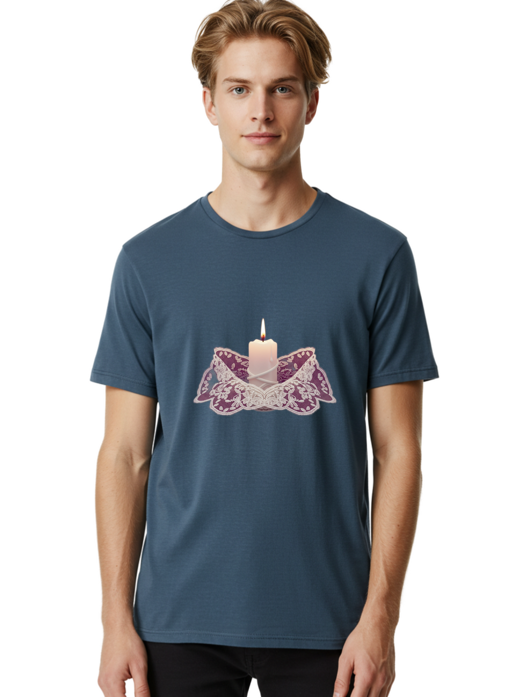 Candle-In-Lace-Holder Men'S Graphic Tee, 100% Cotton, Comfortable Casual Summer Wear, Machine Washable, Vintage Camera, Old Camera, Antique Camera, Black Camera, Classic Photography, Photography Equipment, Nostalgic Device, Film Camera, Bag255