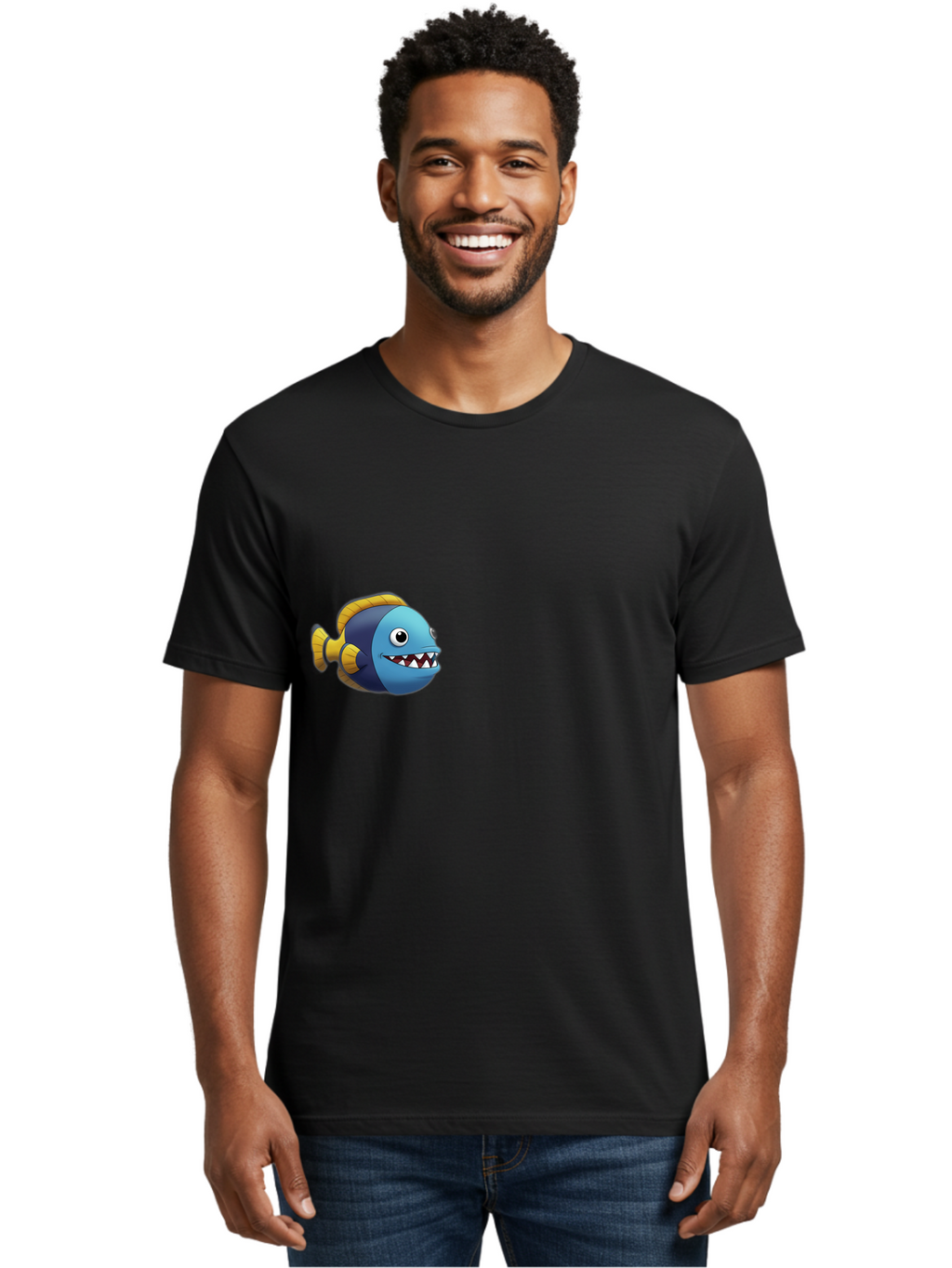 Cartoon-Fish-1 Men'S Graphic Tee, 100% Cotton, Comfortable Casual Summer Wear, Machine Washable, Vintage Camera, Old Camera, Antique Camera, Black Camera, Classic Photography, Photography Equipment, Nostalgic Device, Film Camera, Camera Art Bag261