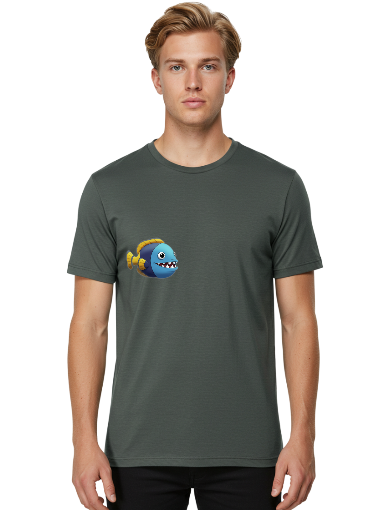 Cartoon-Fish-1 Men'S Graphic Tee, 100% Cotton, Comfortable Casual Summer Wear, Machine Washable, Vintage Camera, Old Camera, Antique Camera, Black Camera, Classic Photography, Photography Equipment, Nostalgic Device, Film Camera, Camera Art Bag261