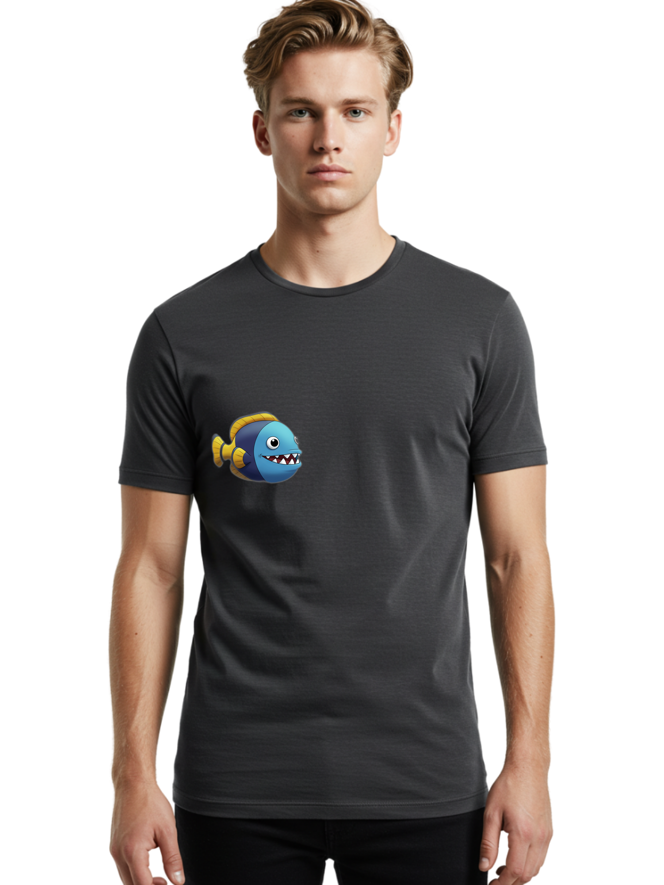 Cartoon-Fish-1 Men'S Graphic Tee, 100% Cotton, Comfortable Casual Summer Wear, Machine Washable, Vintage Camera, Old Camera, Antique Camera, Black Camera, Classic Photography, Photography Equipment, Nostalgic Device, Film Camera, Camera Art Bag261