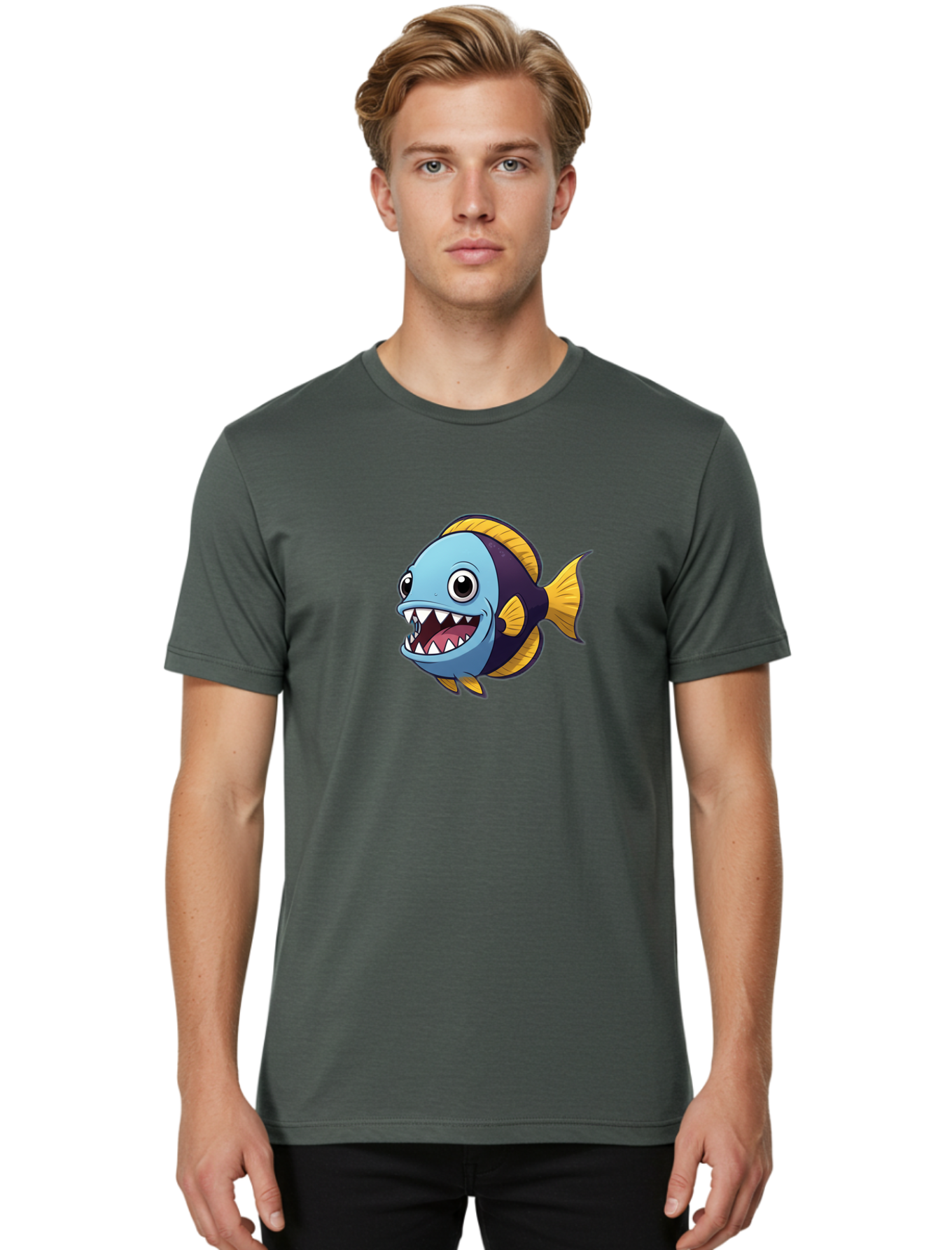 Cartoon-Fish Men'S Graphic Tee, 100% Cotton, Comfortable Casual Summer Wear, Machine Washable, Vintage Camera, Old Camera, Antique Camera, Black Camera, Classic Photography, Photography Equipment, Nostalgic Device, Film Camera, Camera Art Bag262