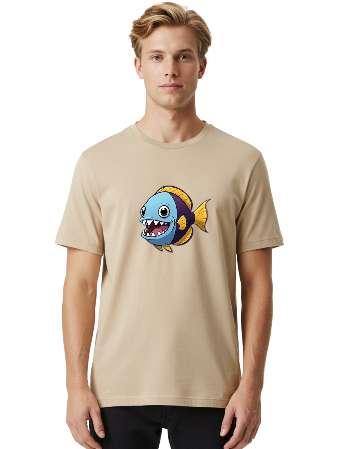 Cartoon-Fish Men'S Graphic Tee, 100% Cotton, Comfortable Casual Summer Wear, Machine Washable, Vintage Camera, Old Camera, Antique Camera, Black Camera, Classic Photography, Photography Equipment, Nostalgic Device, Film Camera, Camera Art Bag262