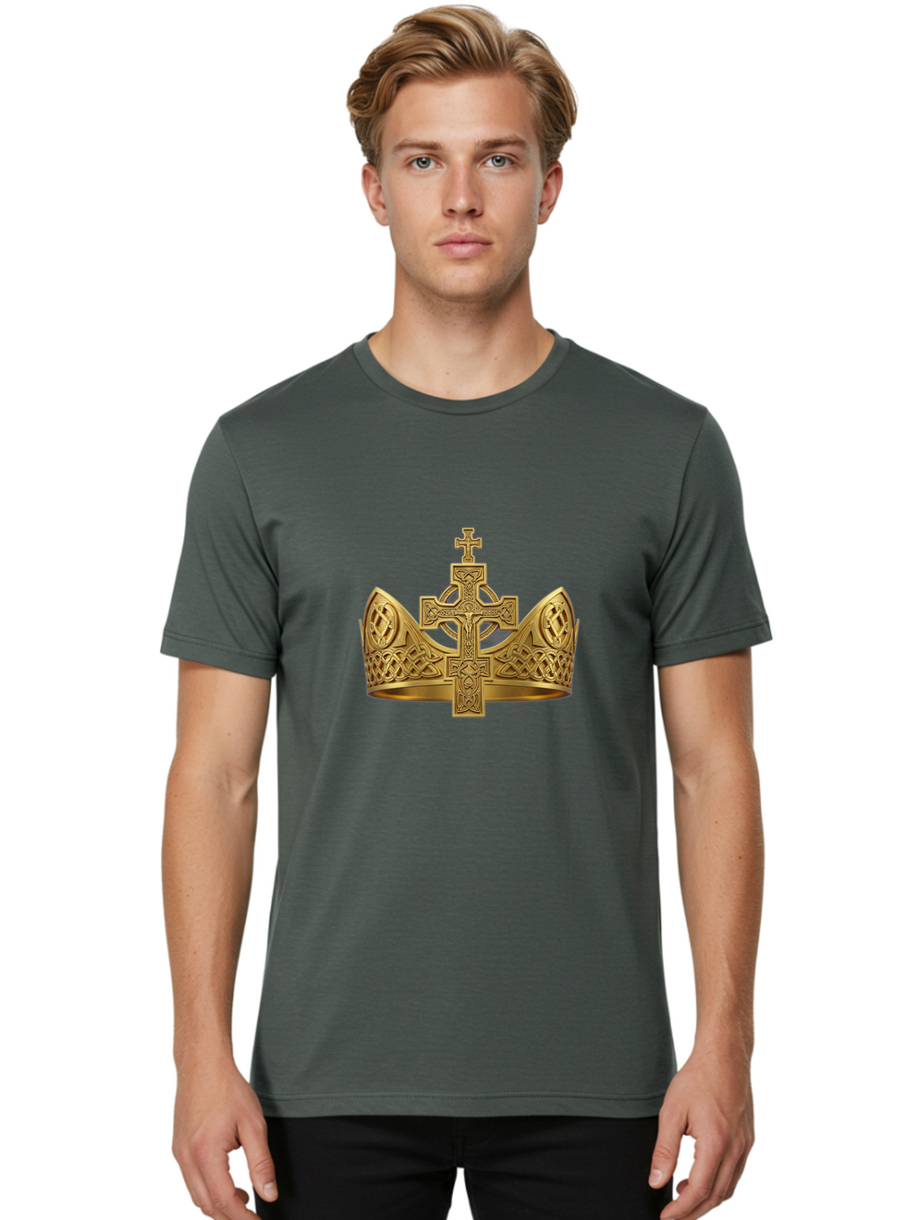 Celtic-Cross-Crown Men'S Graphic Tee, 100% Cotton, Comfortable Casual Summer Wear, Machine Washable, Vintage Camera, Old Camera, Antique Camera, Black Camera, Classic Photography, Photography Equipment, Nostalgic Device, Film Camera, Bag268